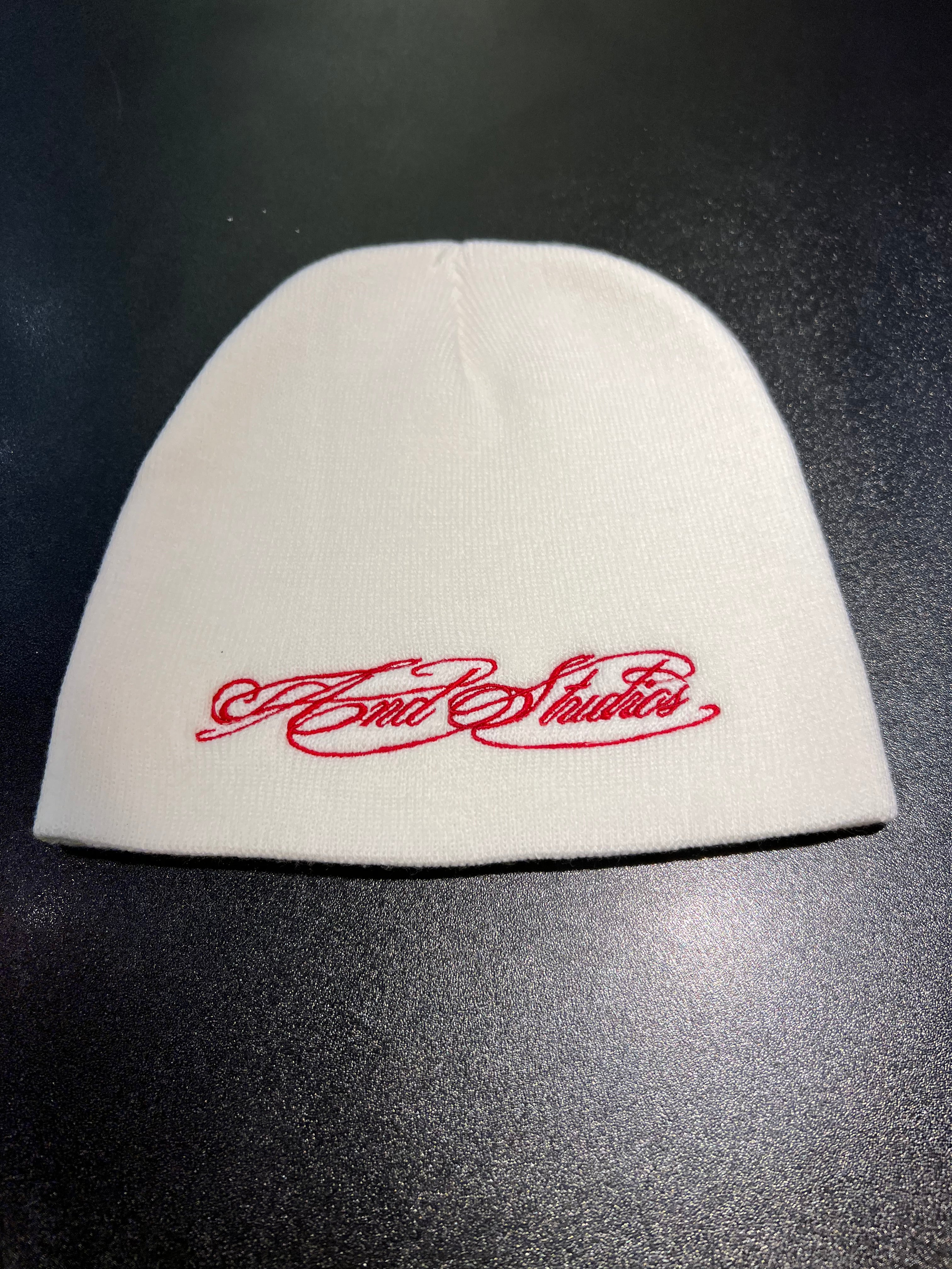 AND Studios White Beanie