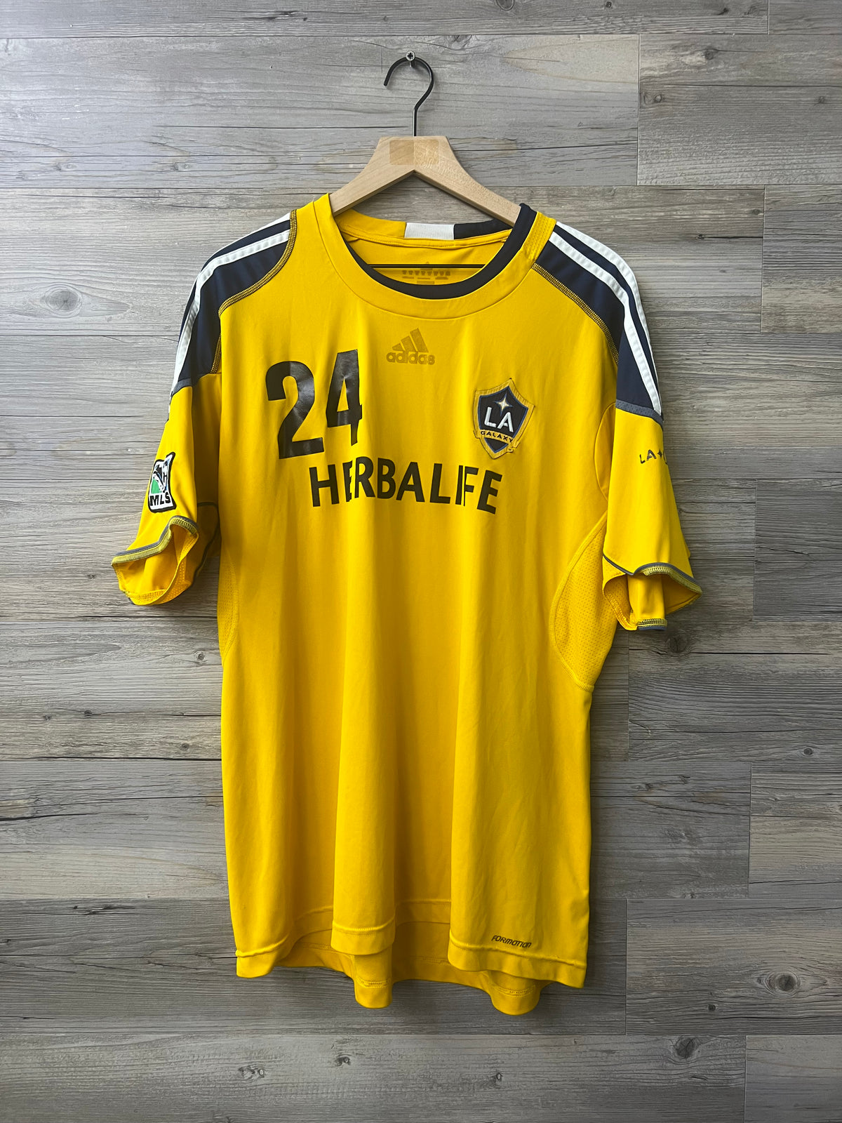 Adidas LA Galaxy #24 Yellow Formotion Training Jersey