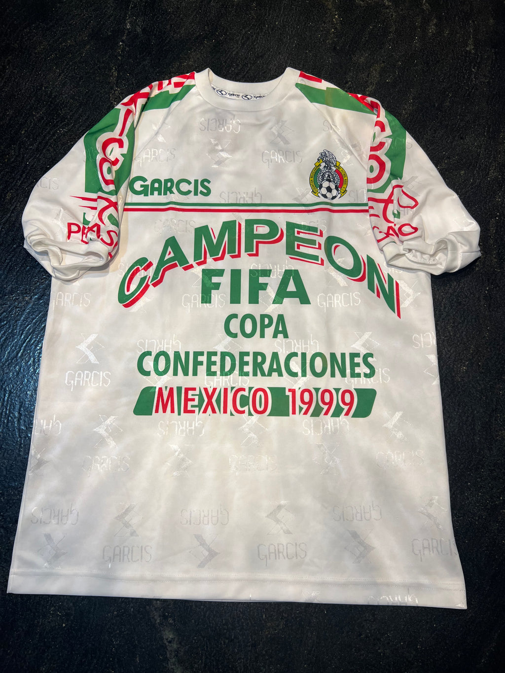 Garcis Mexico 1999 Confederations Cup Champions Jersey