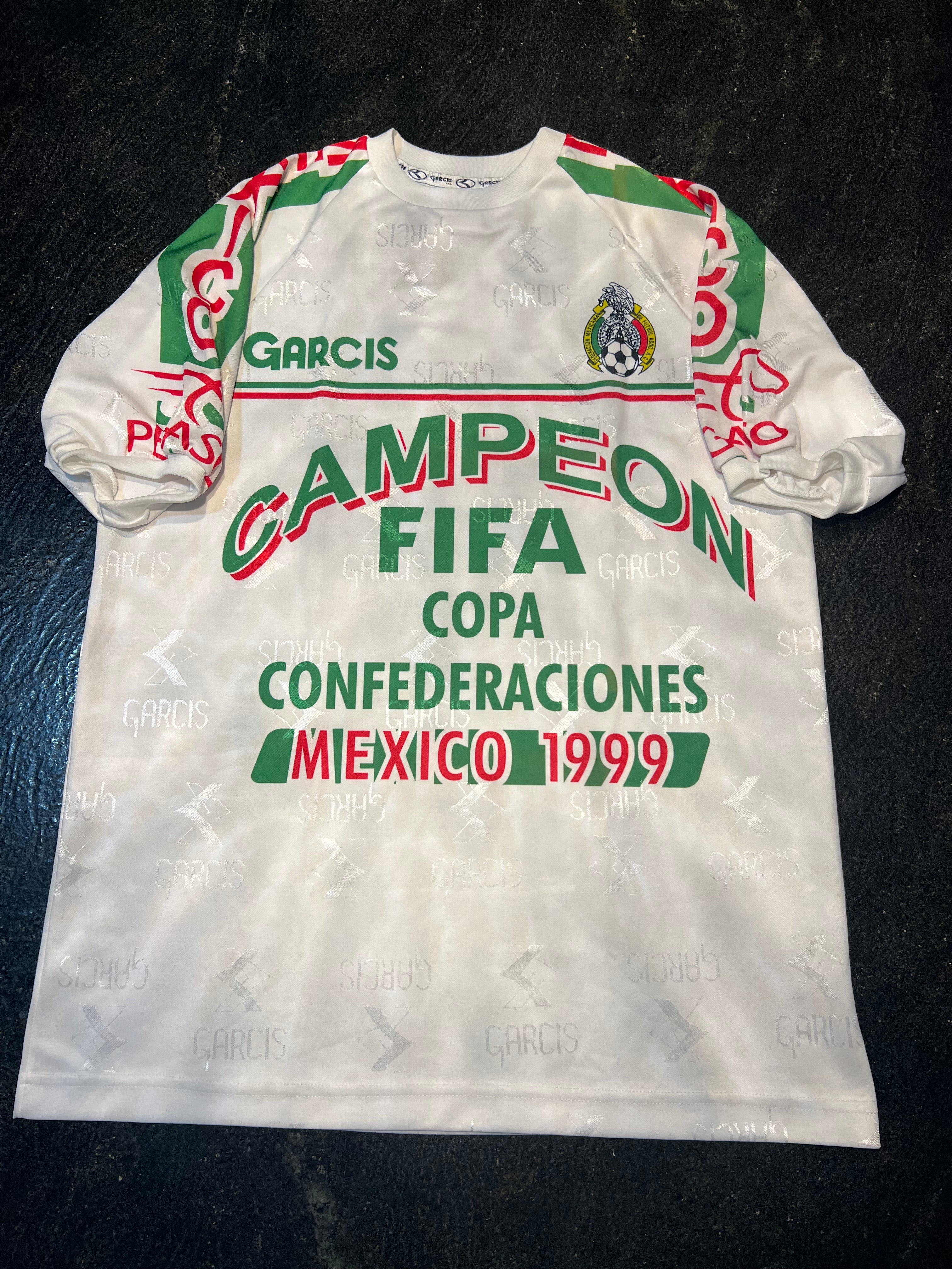 Garcis Mexico 1999 Confederations Cup Champions Jersey
