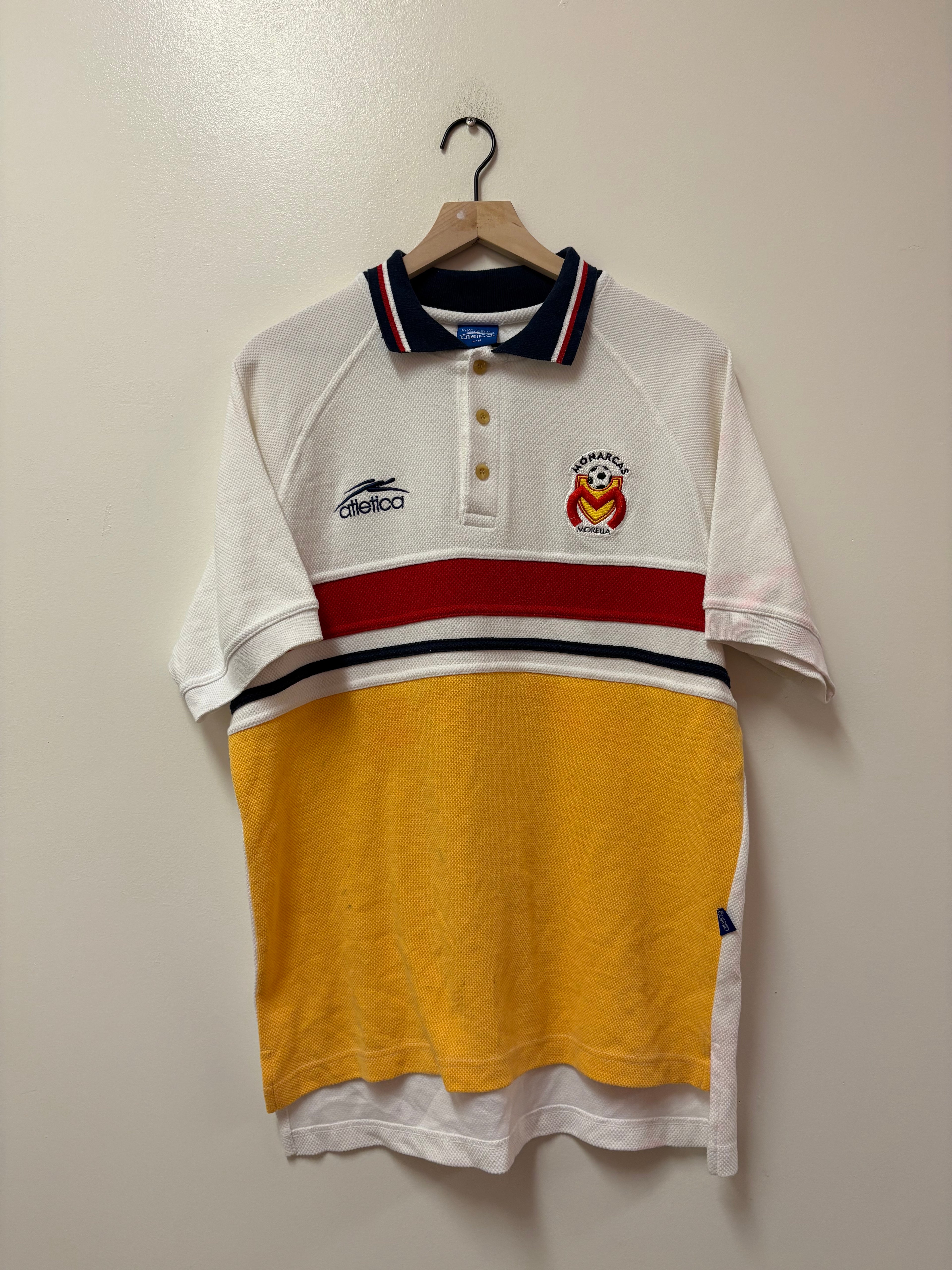 Atletica Monarcas Morelia Vintage Polo (White Yellow Red)
