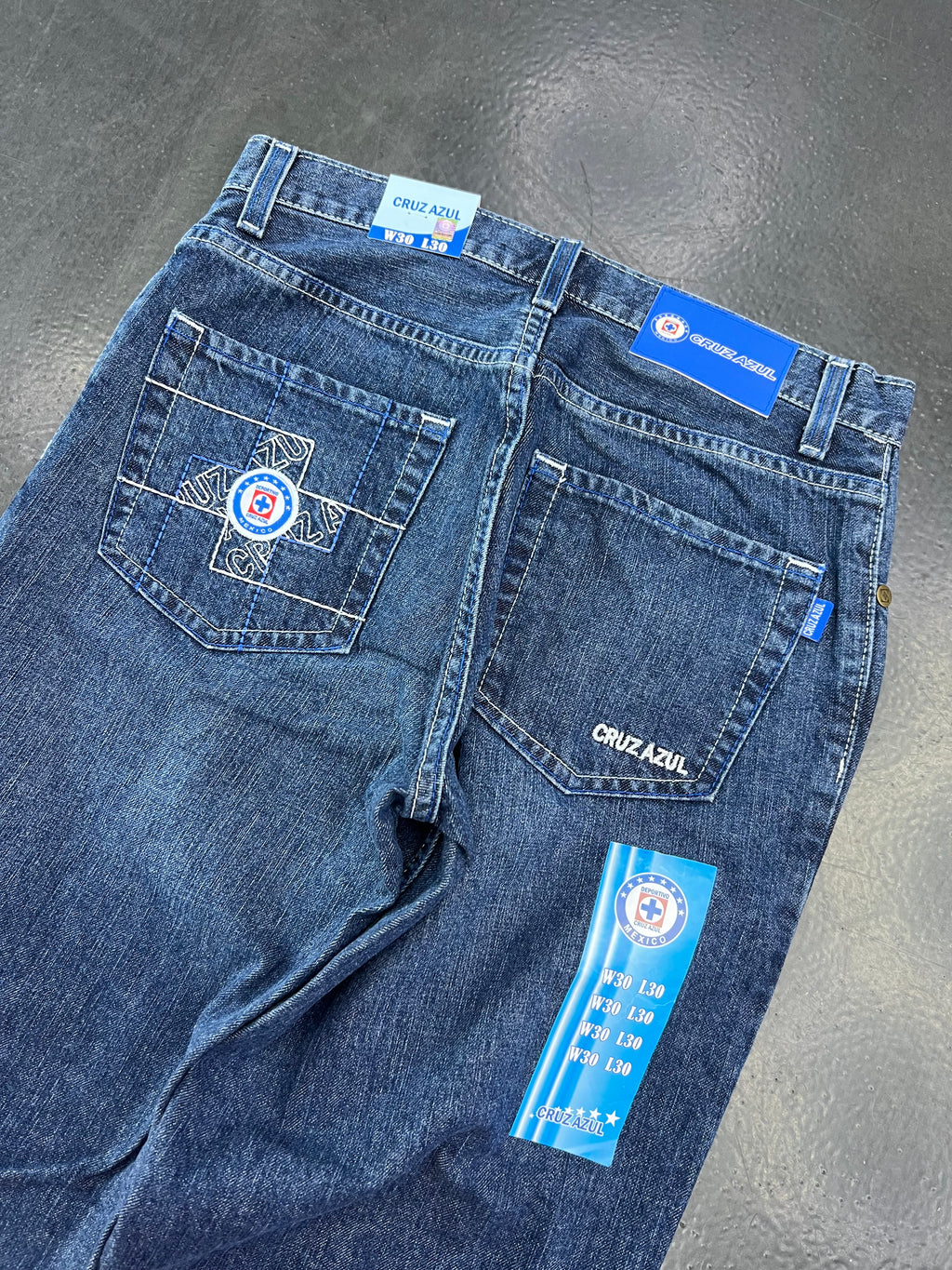 Club Cruz Azul Vintage Y2K Liga MX Denim Jeans – Dark Wash