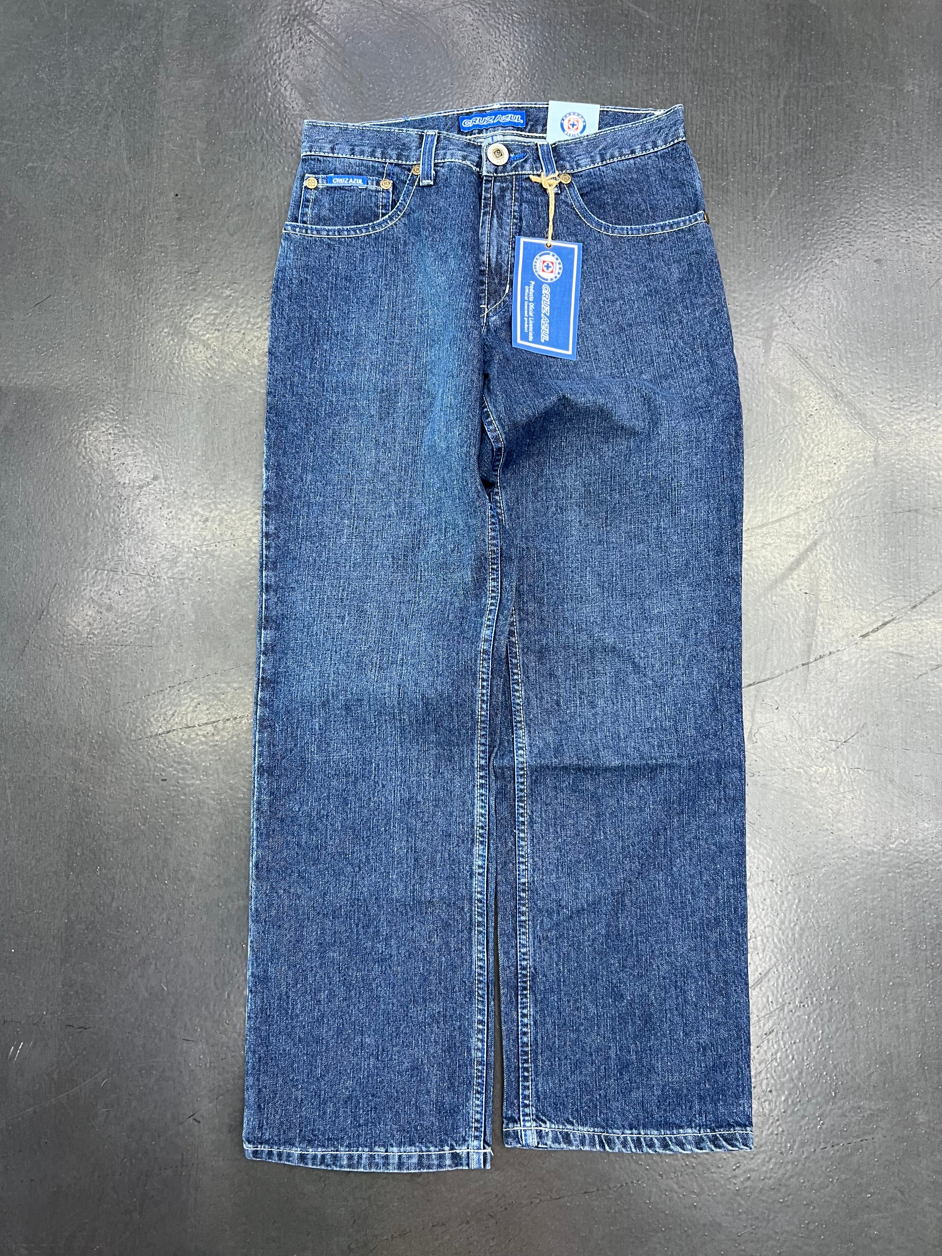 Club Cruz Azul Vintage Y2K Liga MX Denim Jeans – Dark Wash