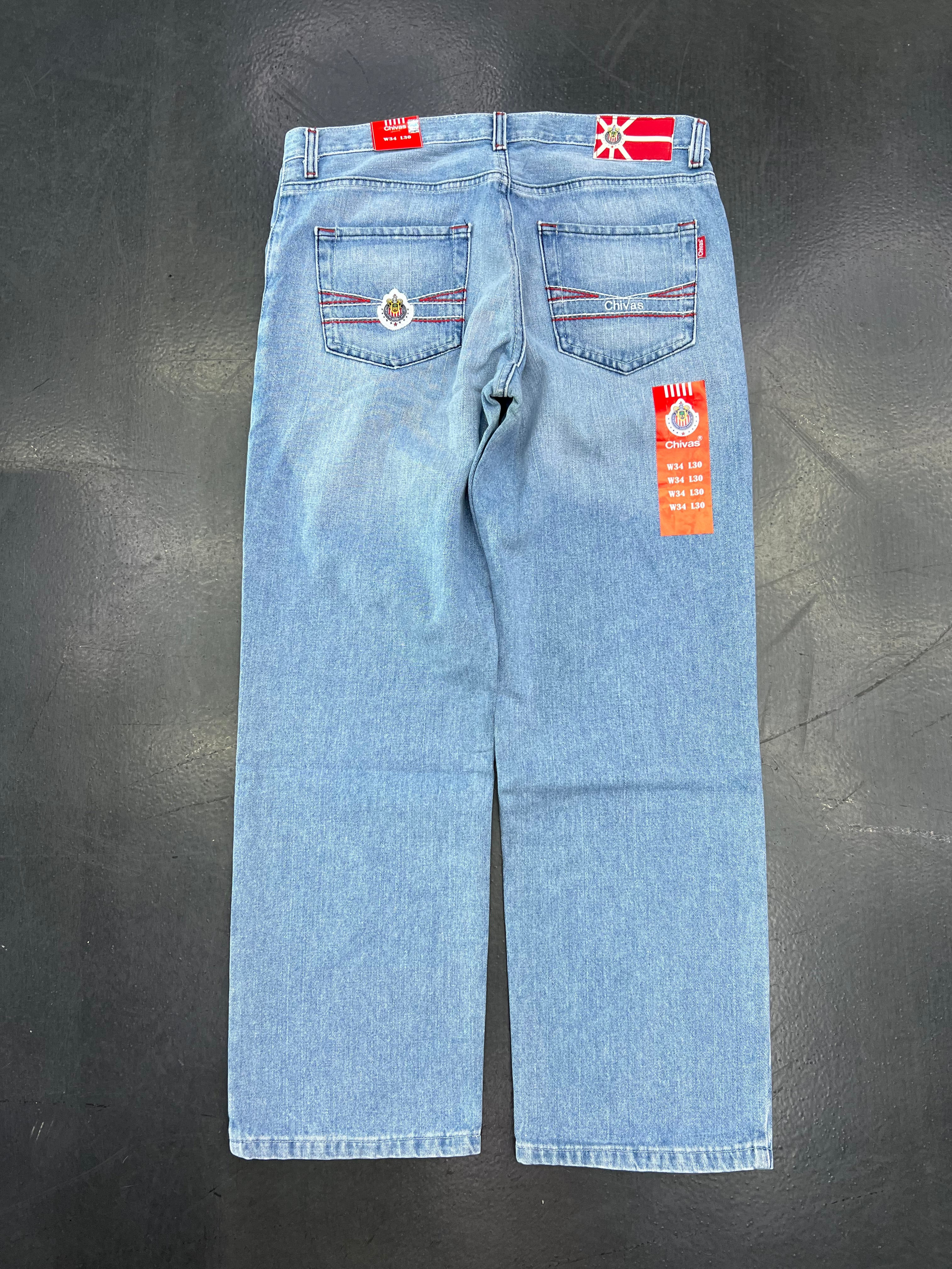 Club Chivas Vintage Y2K Denim Jeans – Light Wash