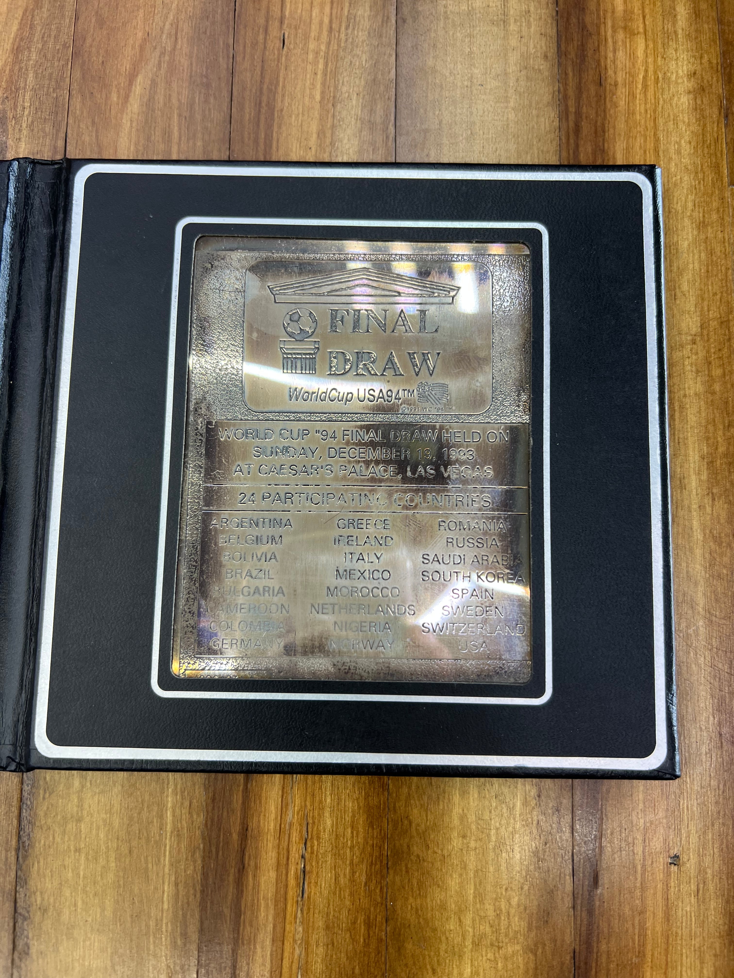1994 FIFA World Cup USA Final Draw Sterling Silver Plaque – Limited Edition #21/500 | Official Licensed Collectible