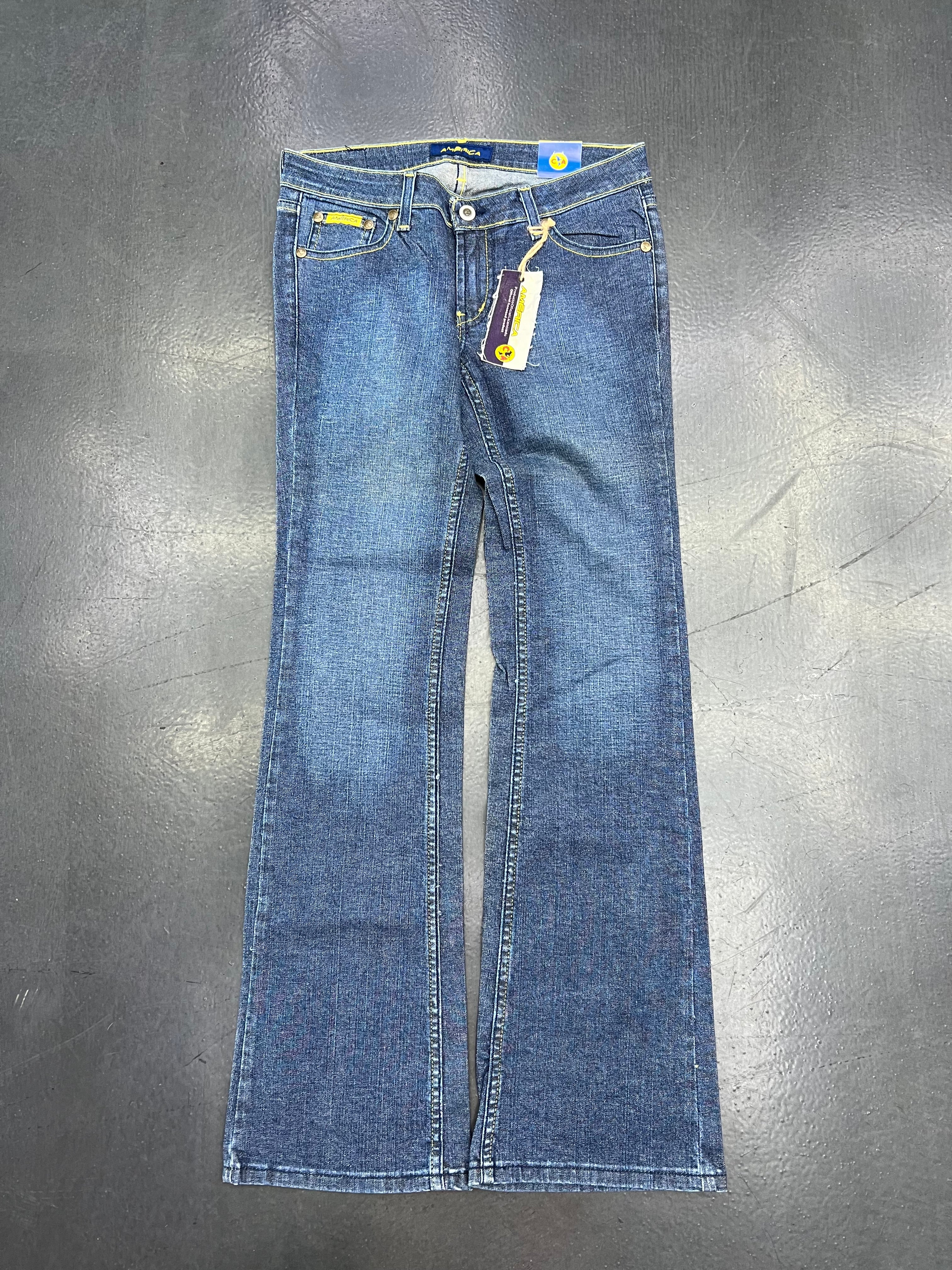 Club América Vintage Y2K Liga MX Rhinestone Denim Jeans – Light Wash