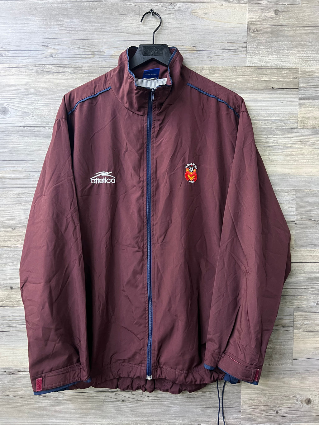 Atlética Monarcas Morelia 2002 Burgundy Full-Zip Windbreaker Jacket