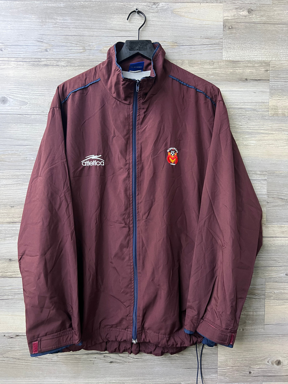 Atlética Monarcas Morelia 2002 Burgundy Full-Zip Windbreaker Jacket