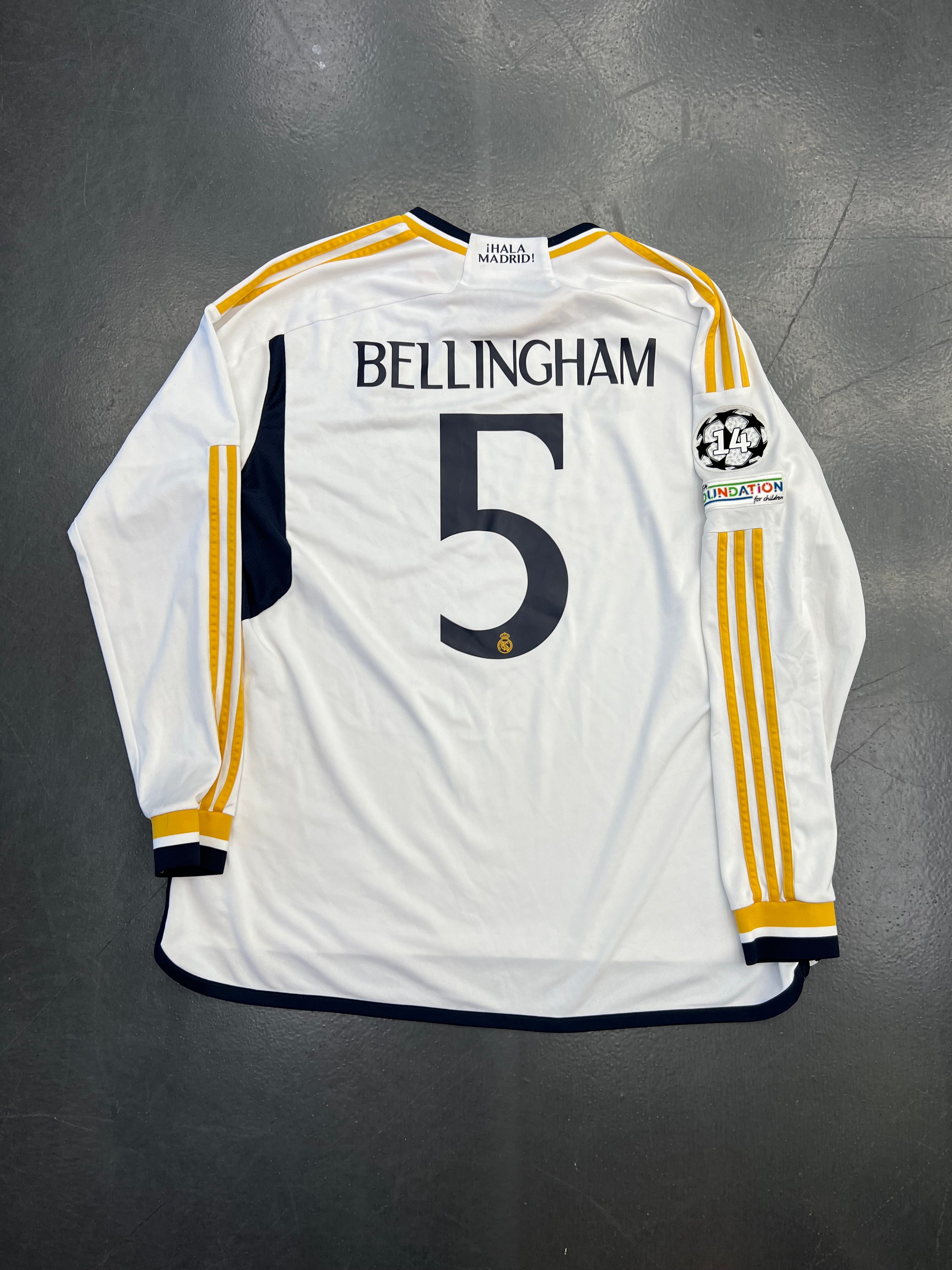 Adidas Real Madrid 2023–24 Home Authentic Long-Sleeve
Jersey - Bellingham #5