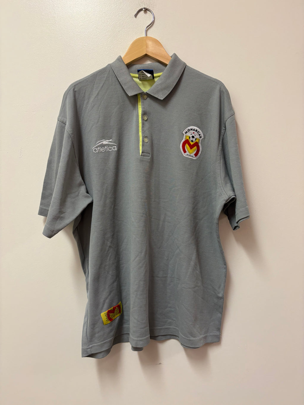 Atletica Monarcas Morelia Vintage Polo (Grey and Yellow)