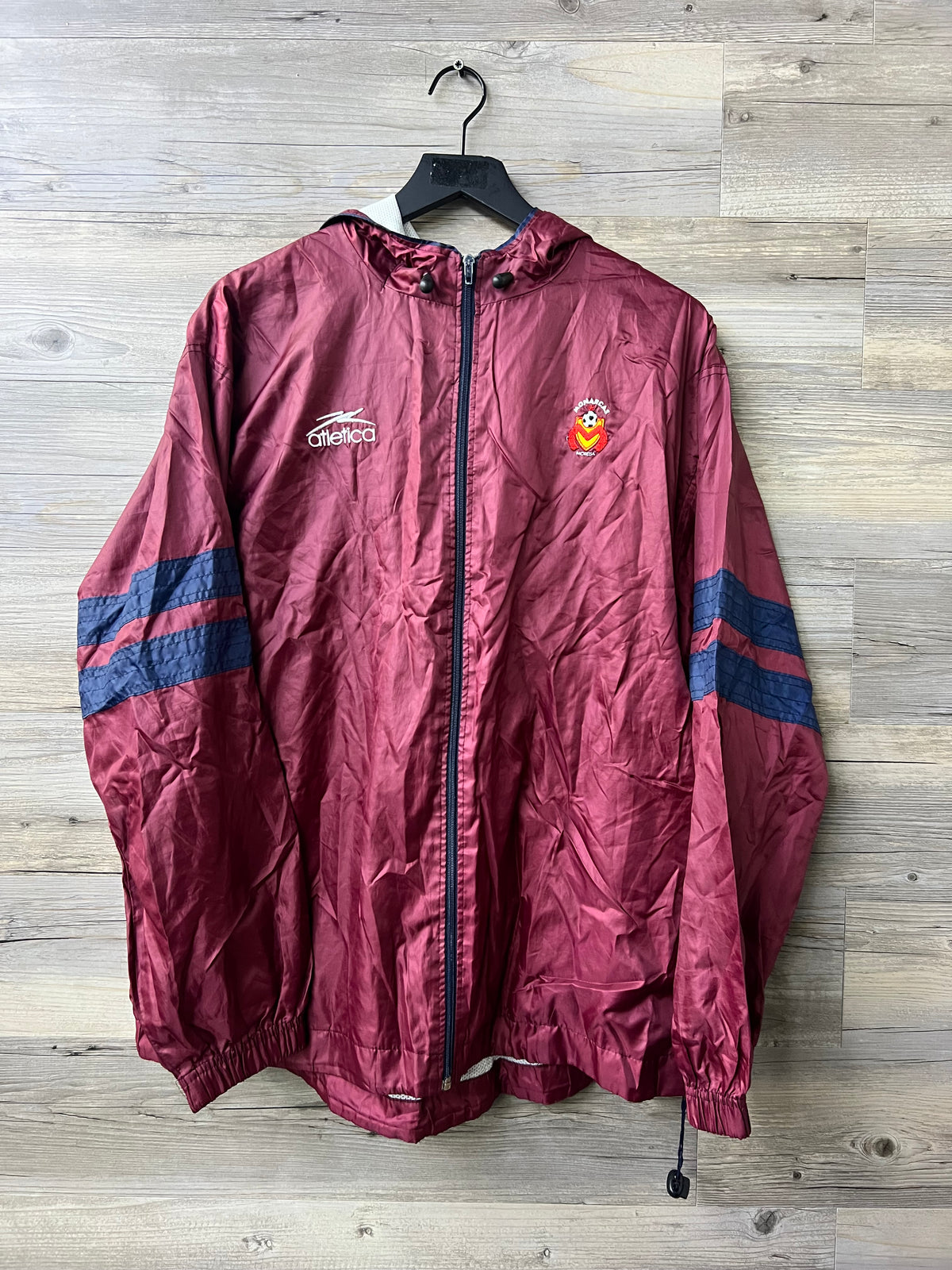 Atlética Monarcas Morelia Burgundy Hooded Windbreaker Jacket