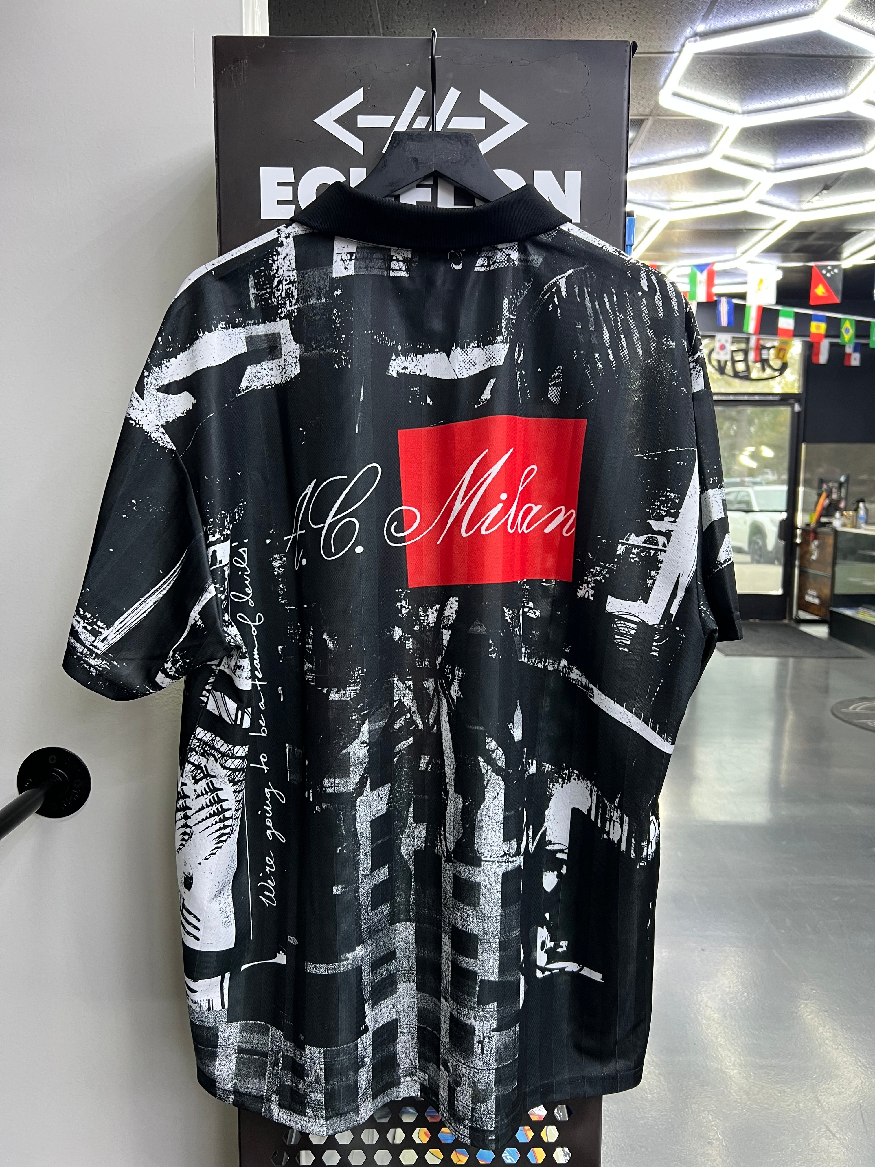 Puma AC Milan “Forza Milan” All-Over Print Polo Jersey – Black/Red