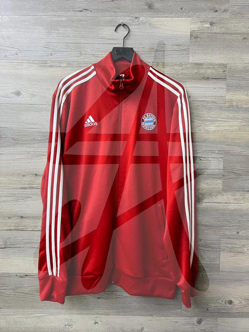Adidas Bayern Munich Red 3-Stripes Full-Zip Track Jacket STA Apparel