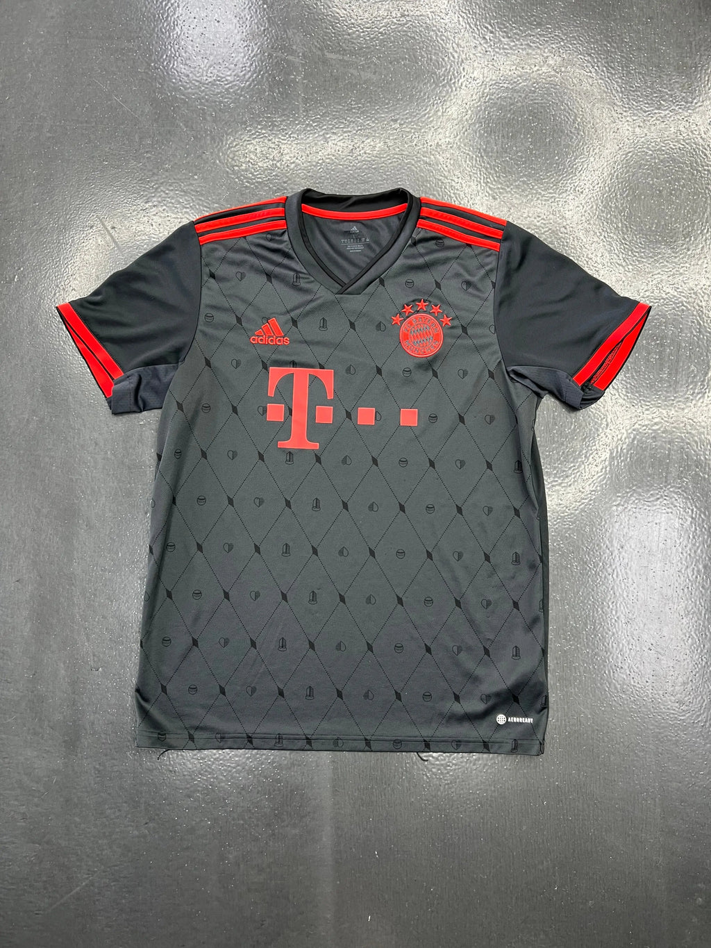 Adidas Bayern Munich 22/23 Third Jersey – Black & Red Diamond Pattern STA Apparel