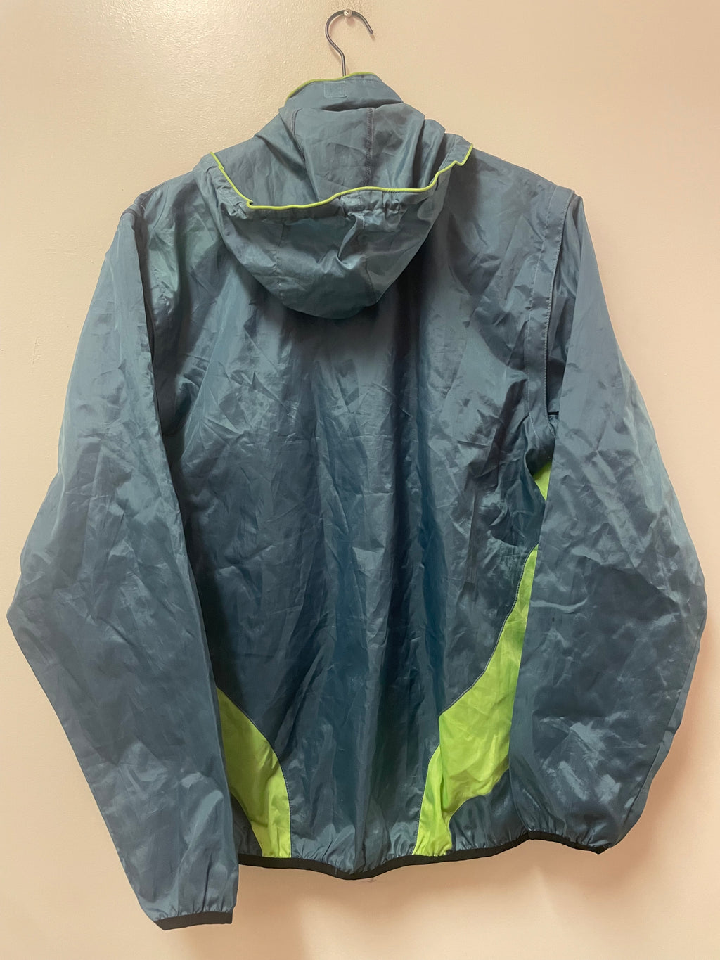 Blue and Neon Green Atlétic Brand Windbreaker