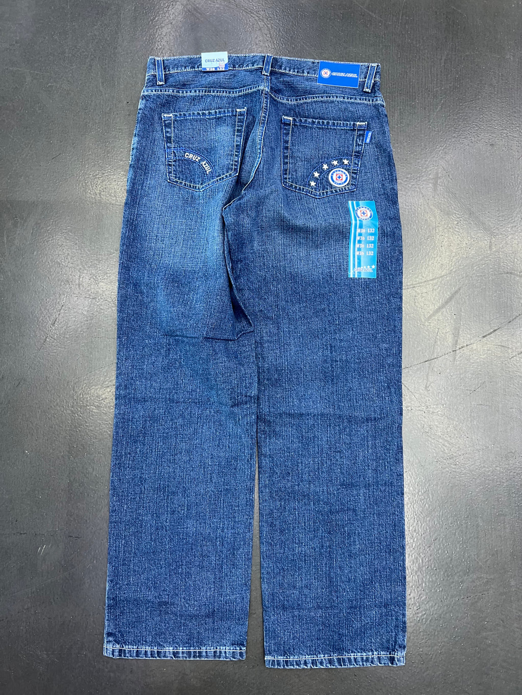 Club Cruz Azul Vintage Y2K Liga MX Denim Jeans – Crest Pocket Dark Wash