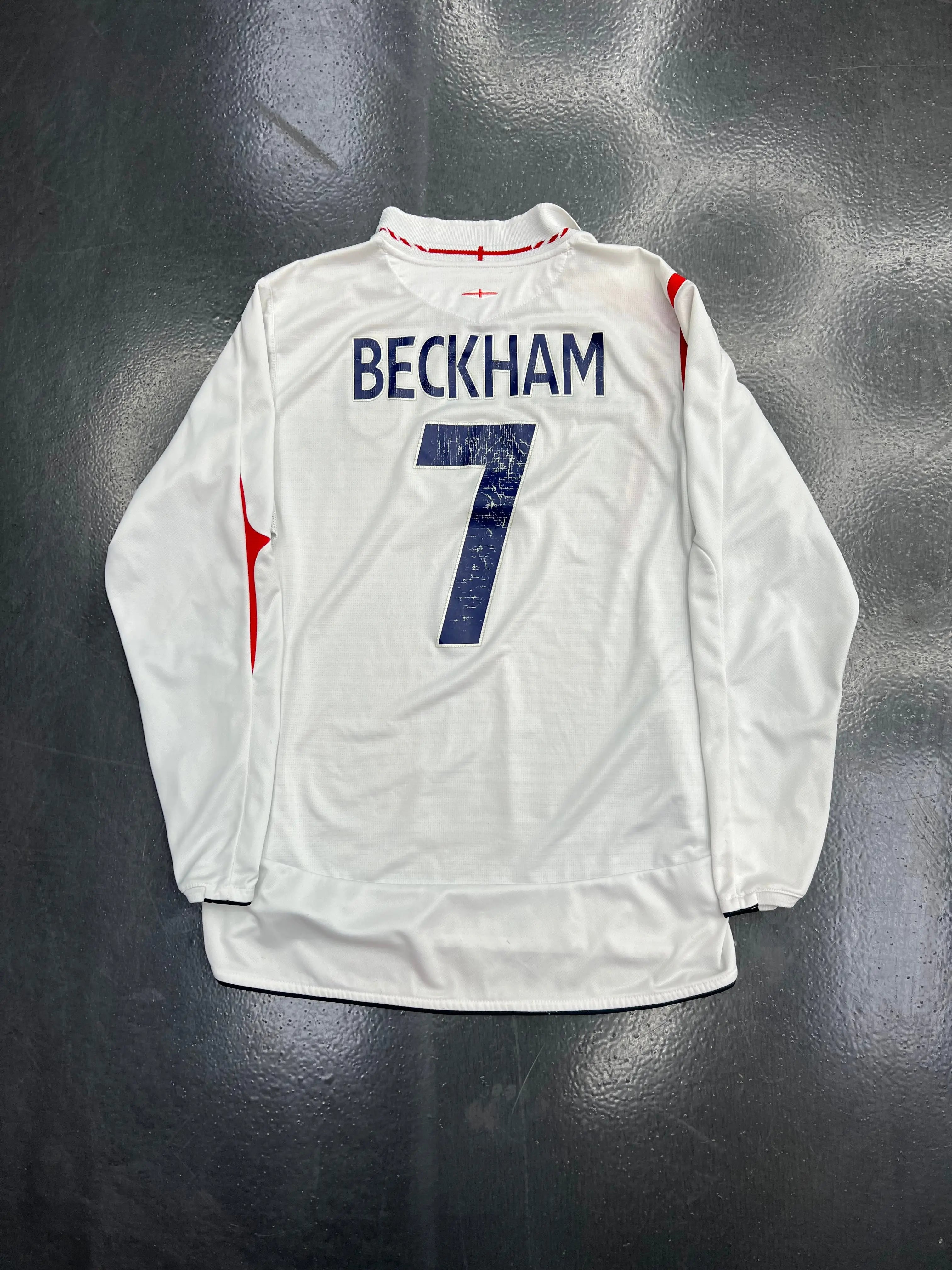 Umbro England 2006 Long Sleeve Away Jersey – David Beckham #7 STA Apparel