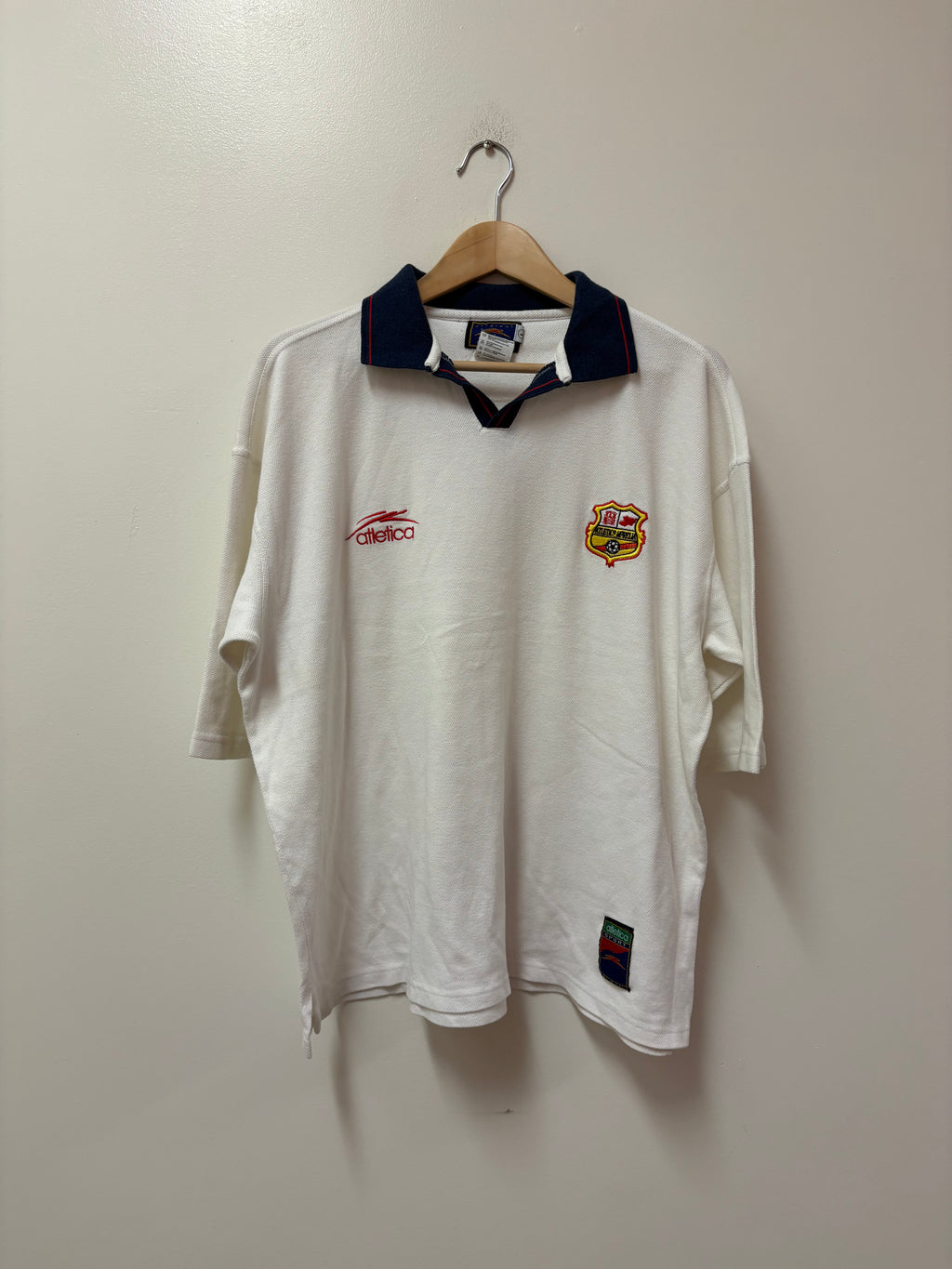 Atletica Monarcas Morelia Vintage Polo (White and Blue)
