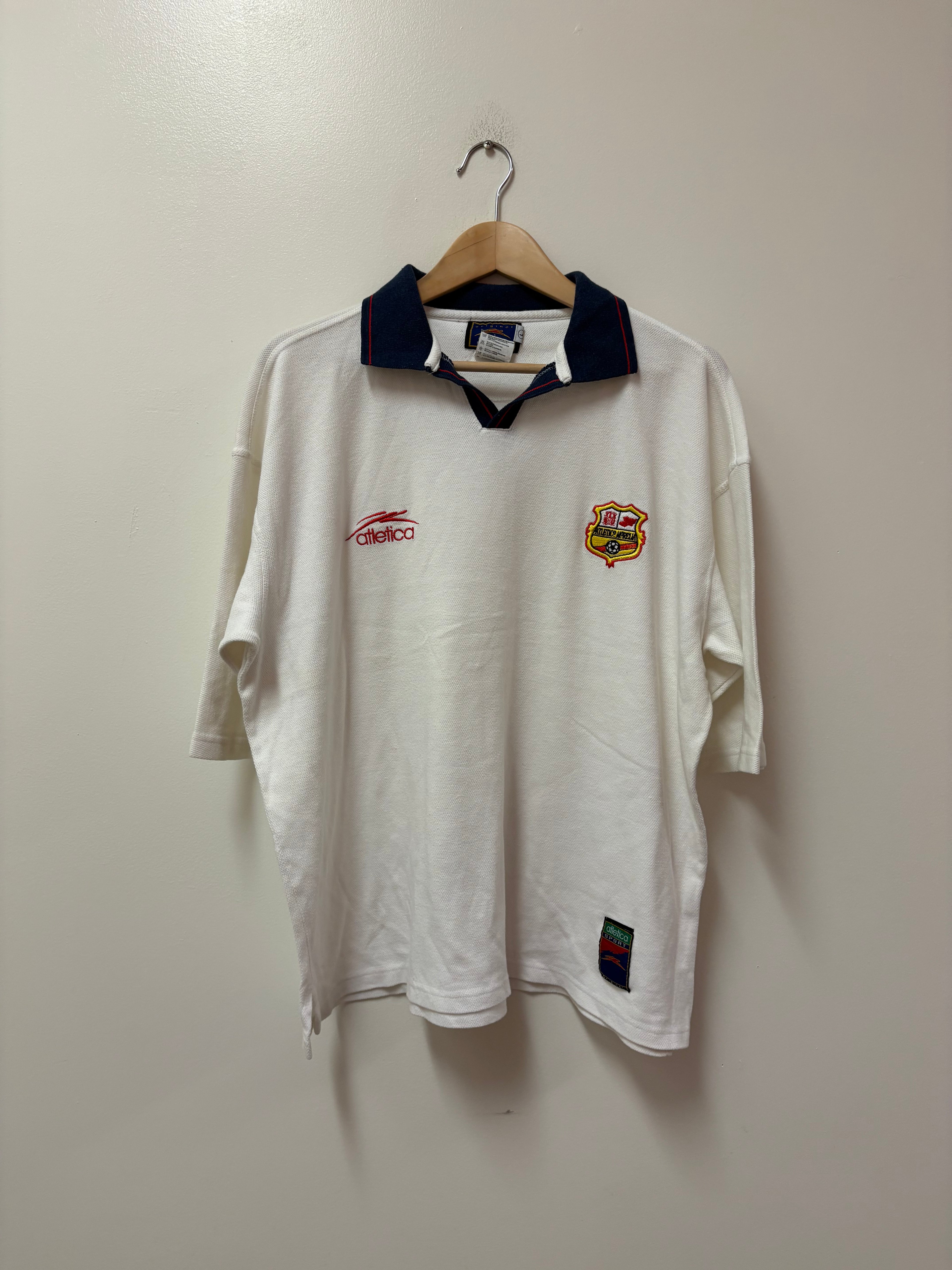 Atletica Monarcas Morelia Vintage Polo (White and Blue)