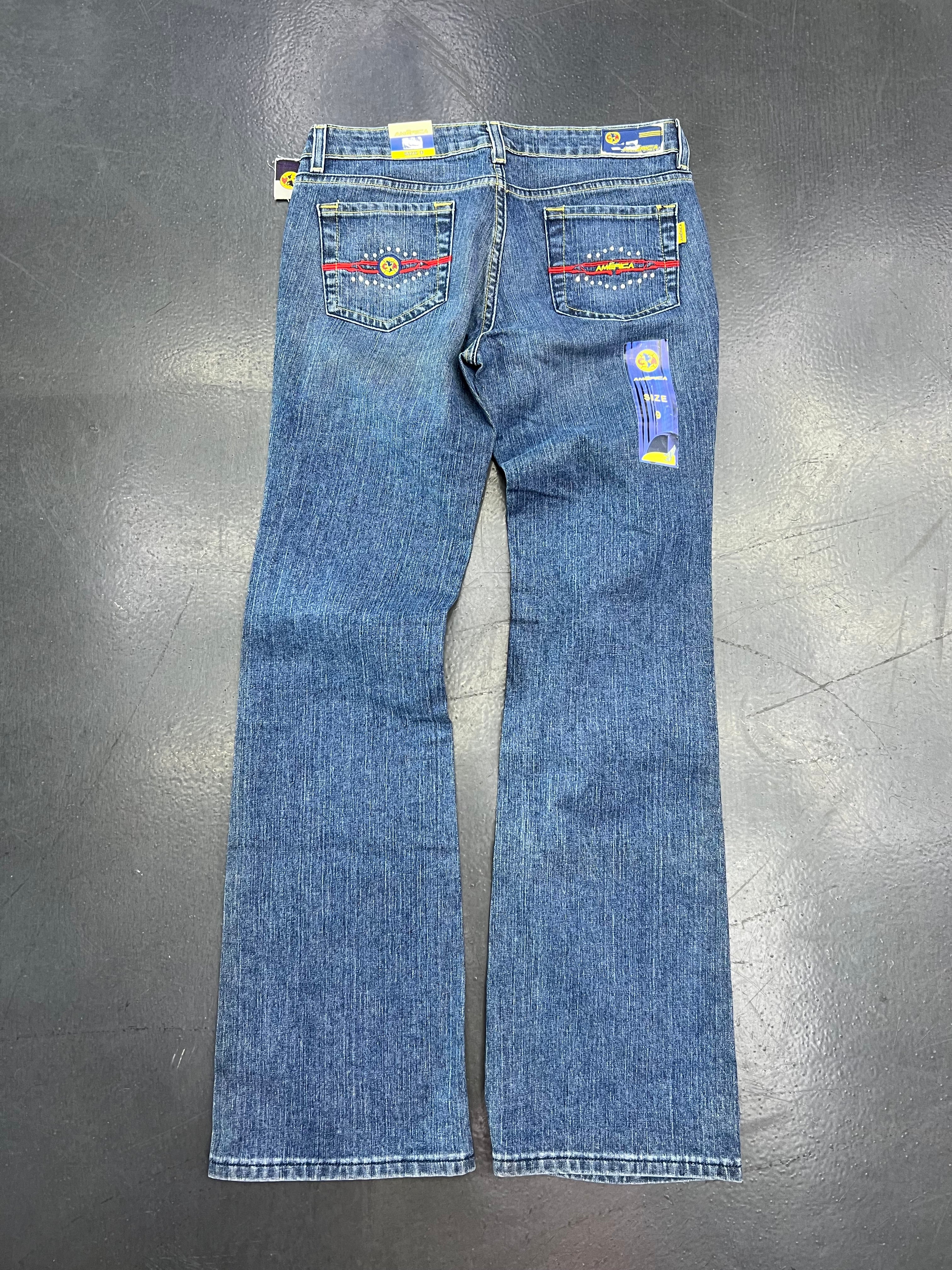 Club América Vintage Y2K Liga MX Denim Jeans – Light Wash