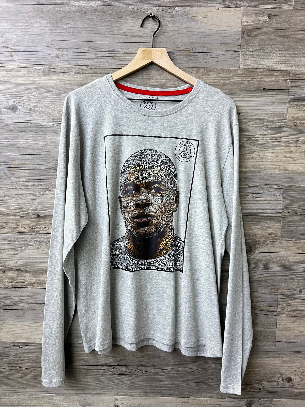 PSG Kylian Mbappé Gray Long-Sleeve Graphic Shirt