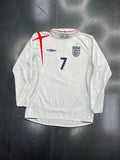 Umbro England 2006 Long Sleeve Away Jersey – David Beckham #7 STA Apparel