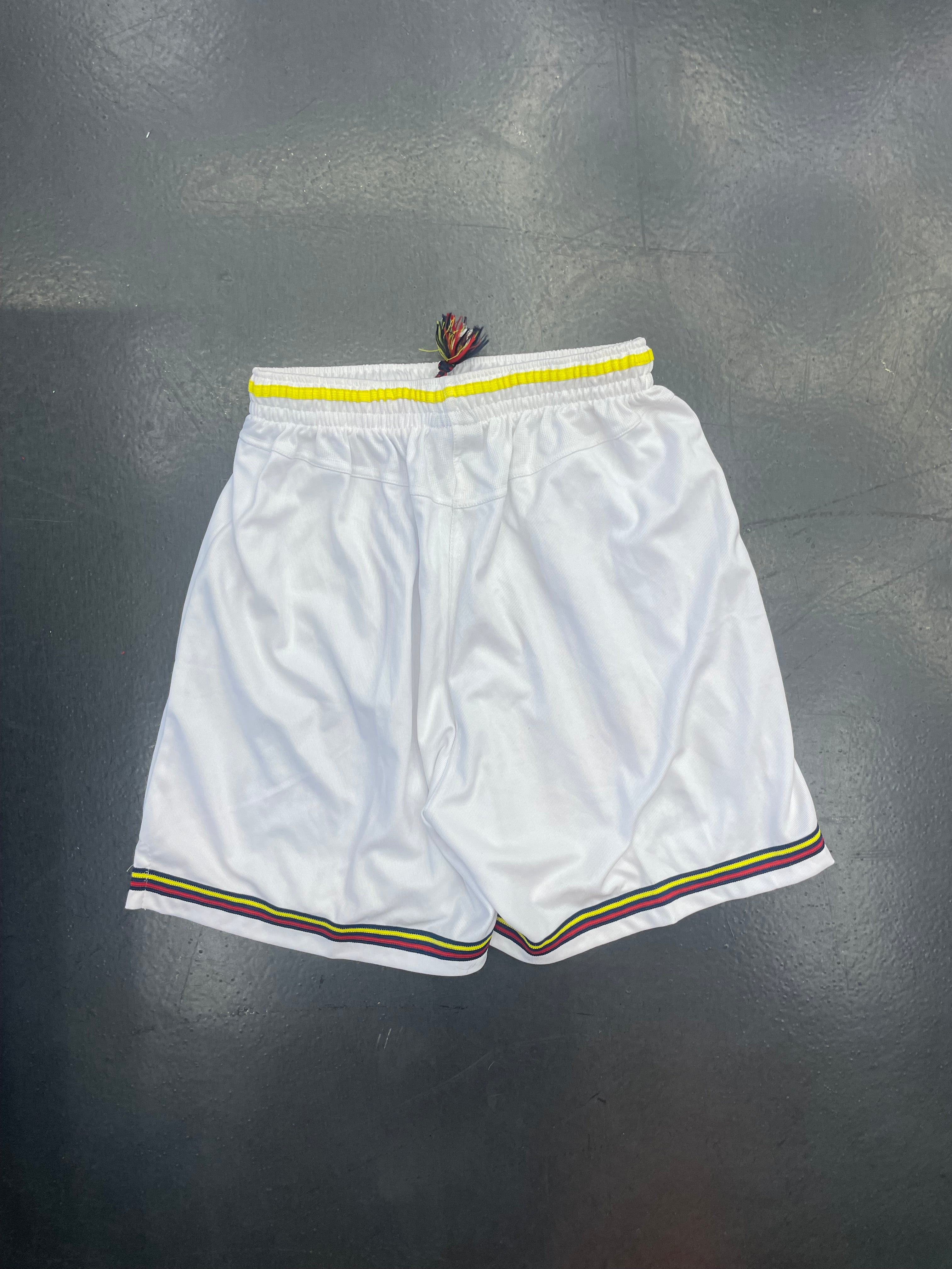 Atletica Monarcas Morelia Shorts (White, Yellow/Red/Blue Trim)