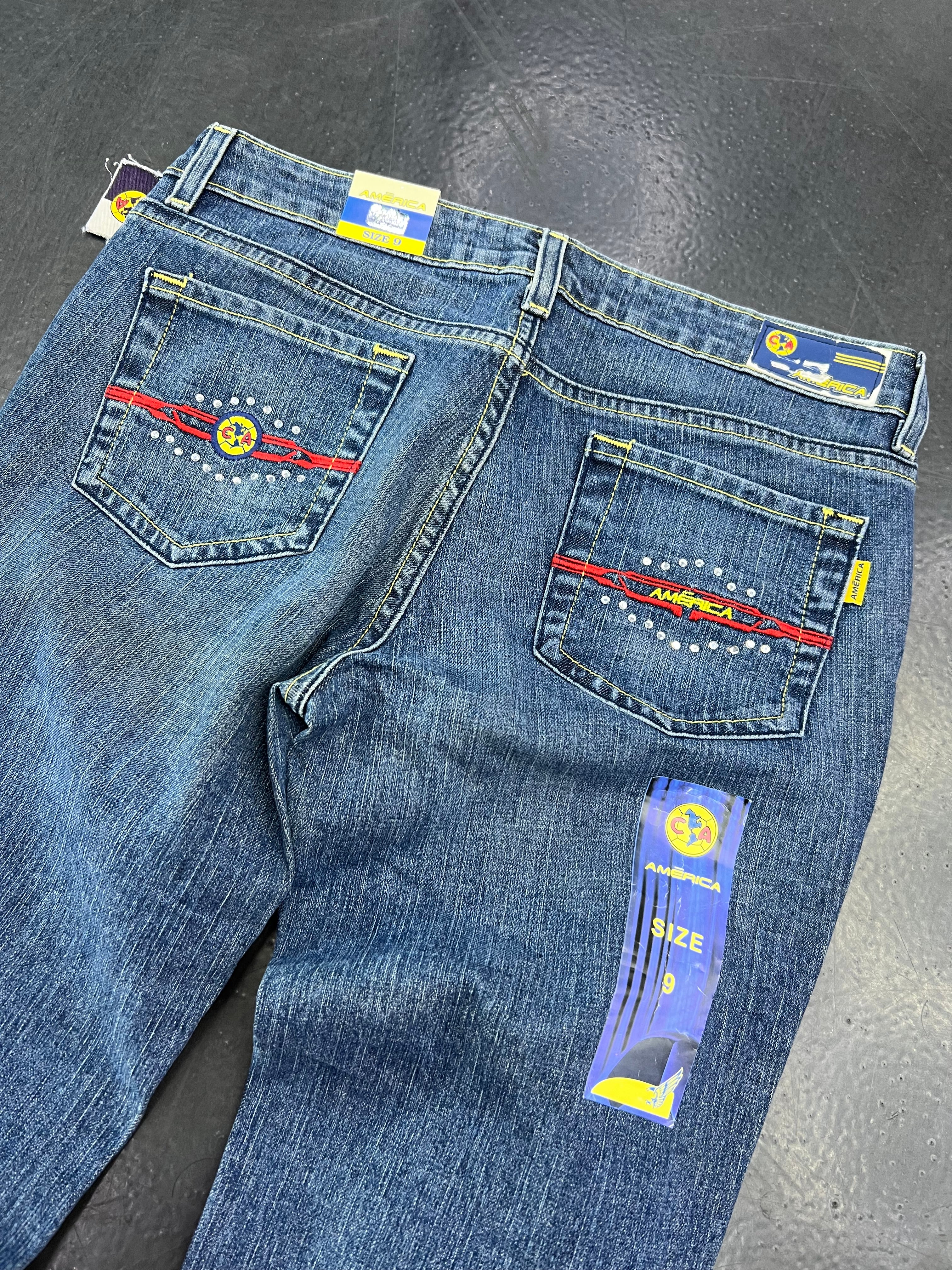 Club América Vintage Y2K Liga MX Denim Jeans – Light Wash