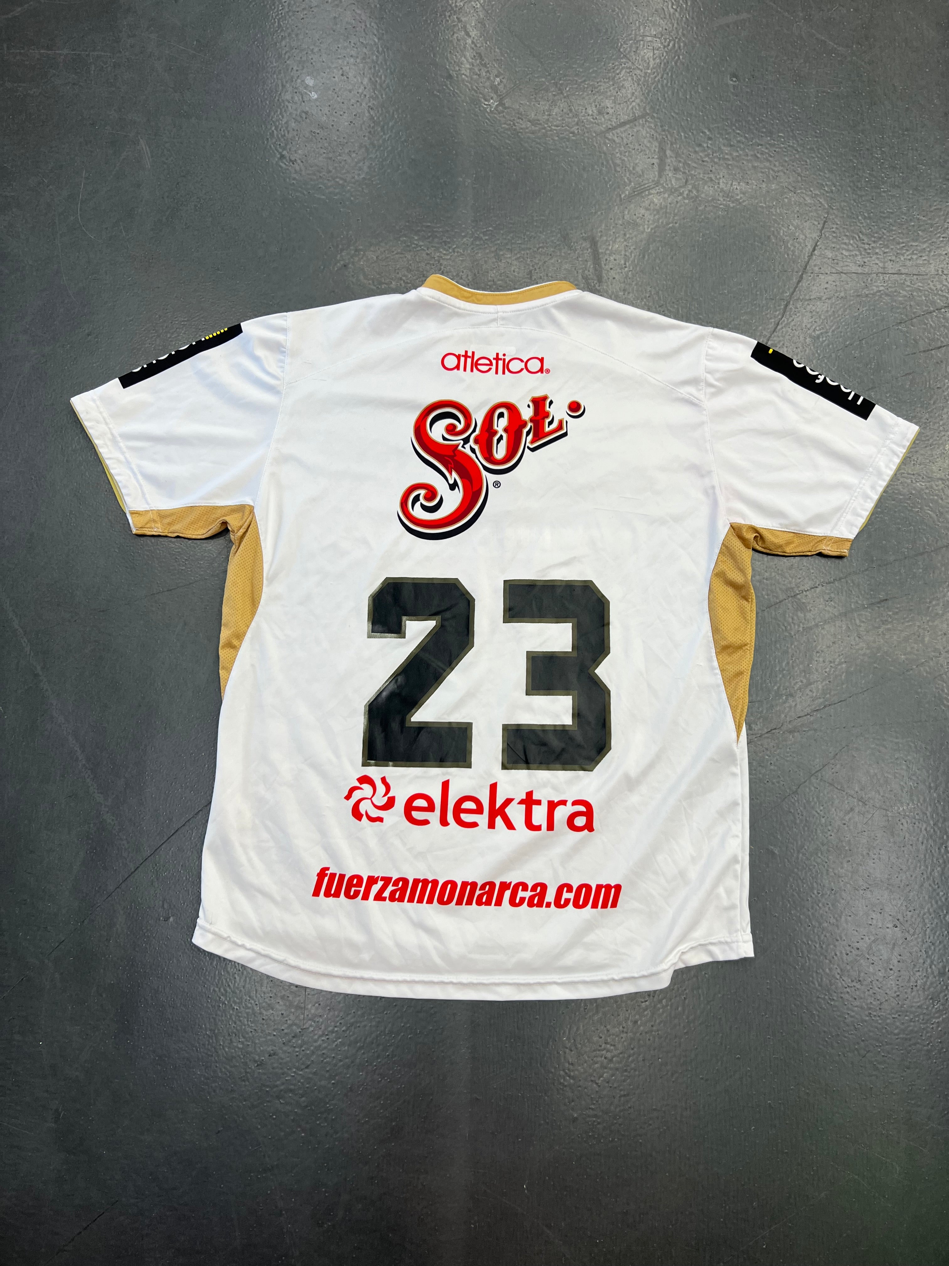 Atlética Monarcas Morelia 2009/10 Away Jersey – White / Gold #23