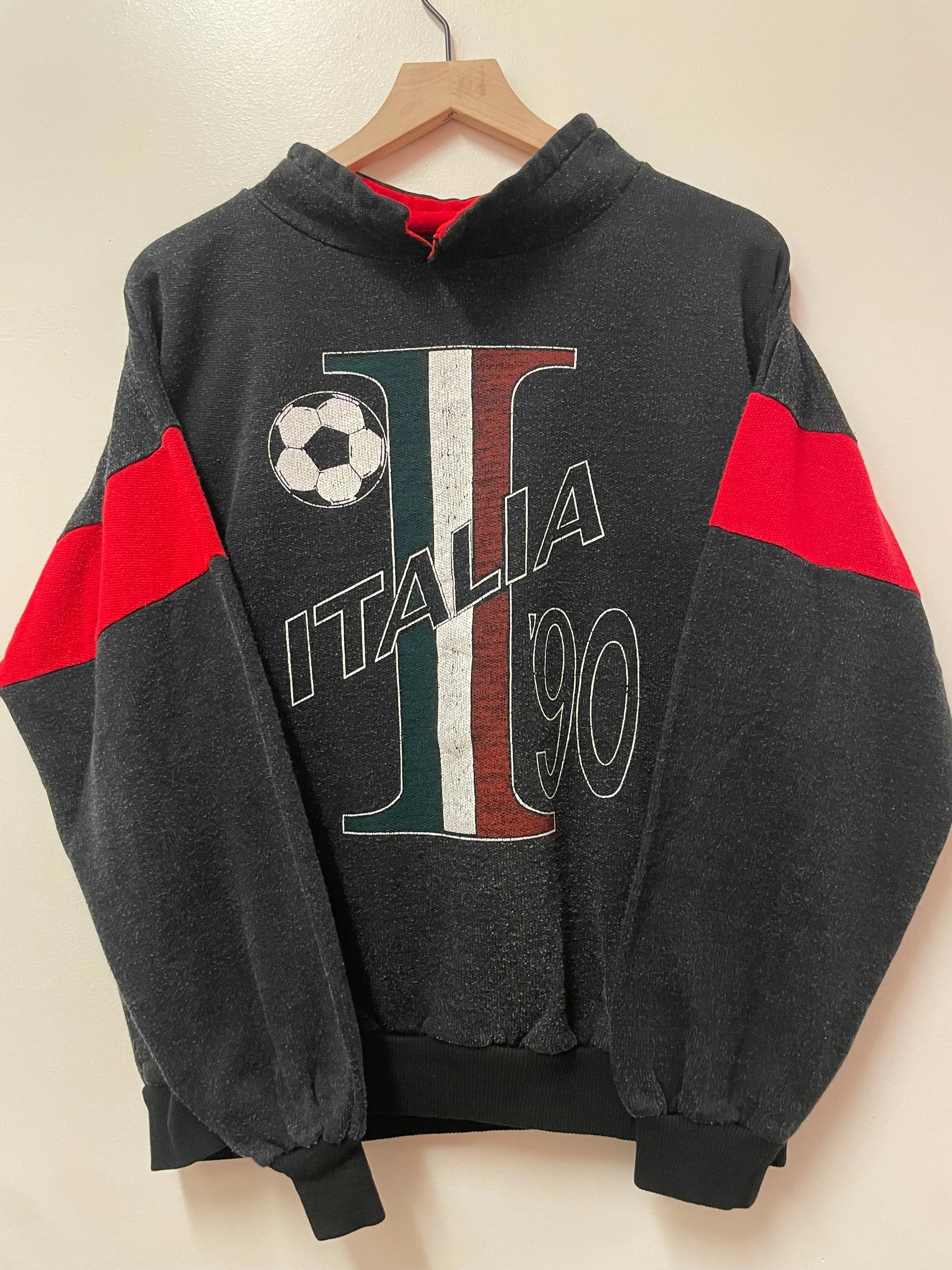 Vintage Black Italia '90 Soccer Sweatshirt STA Apparel