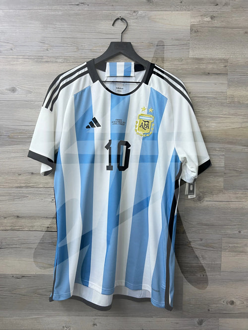 Adidas Argentina 2022 World Cup Final Home Jersey – Lionel Messi #10 – New With Tags STA Apparel