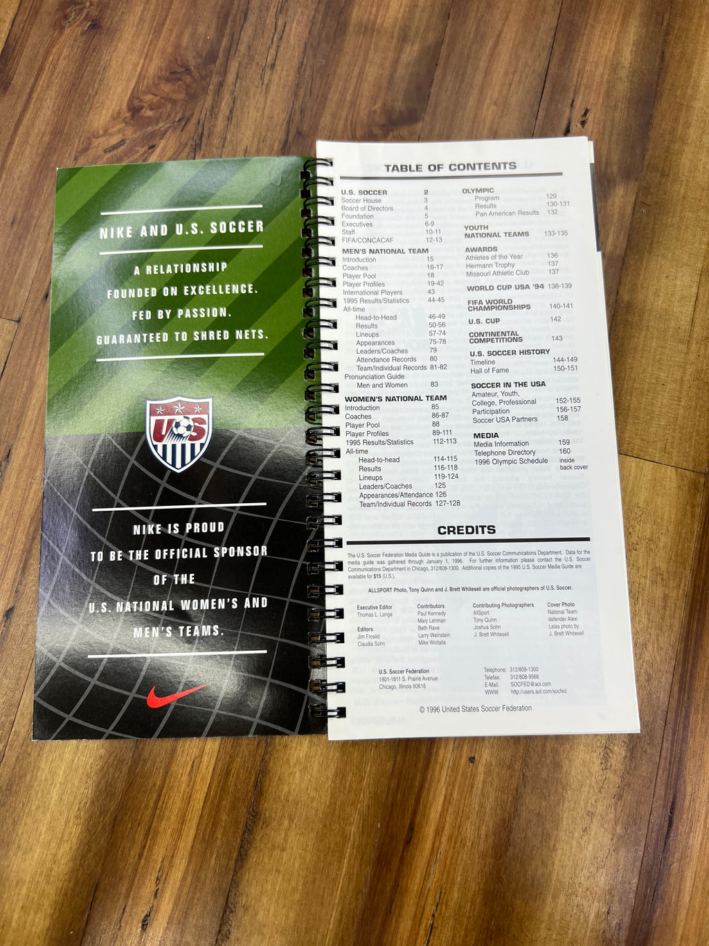 1996 U.S. Soccer Media Guide – Signed Collectible Program Book | USMNT Vintage Soccer Memorabilia