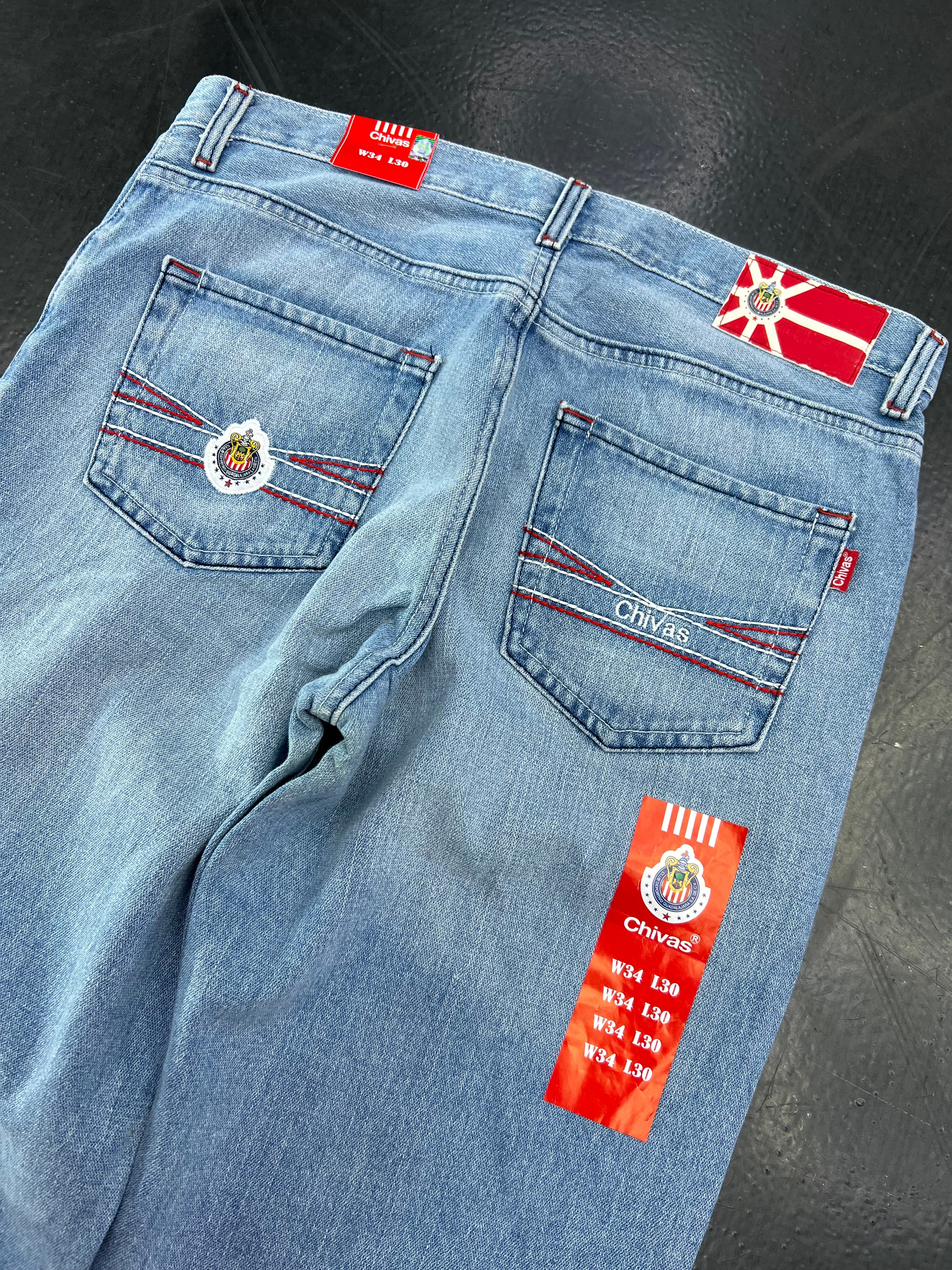 Club Chivas Vintage Y2K Denim Jeans – Light Wash