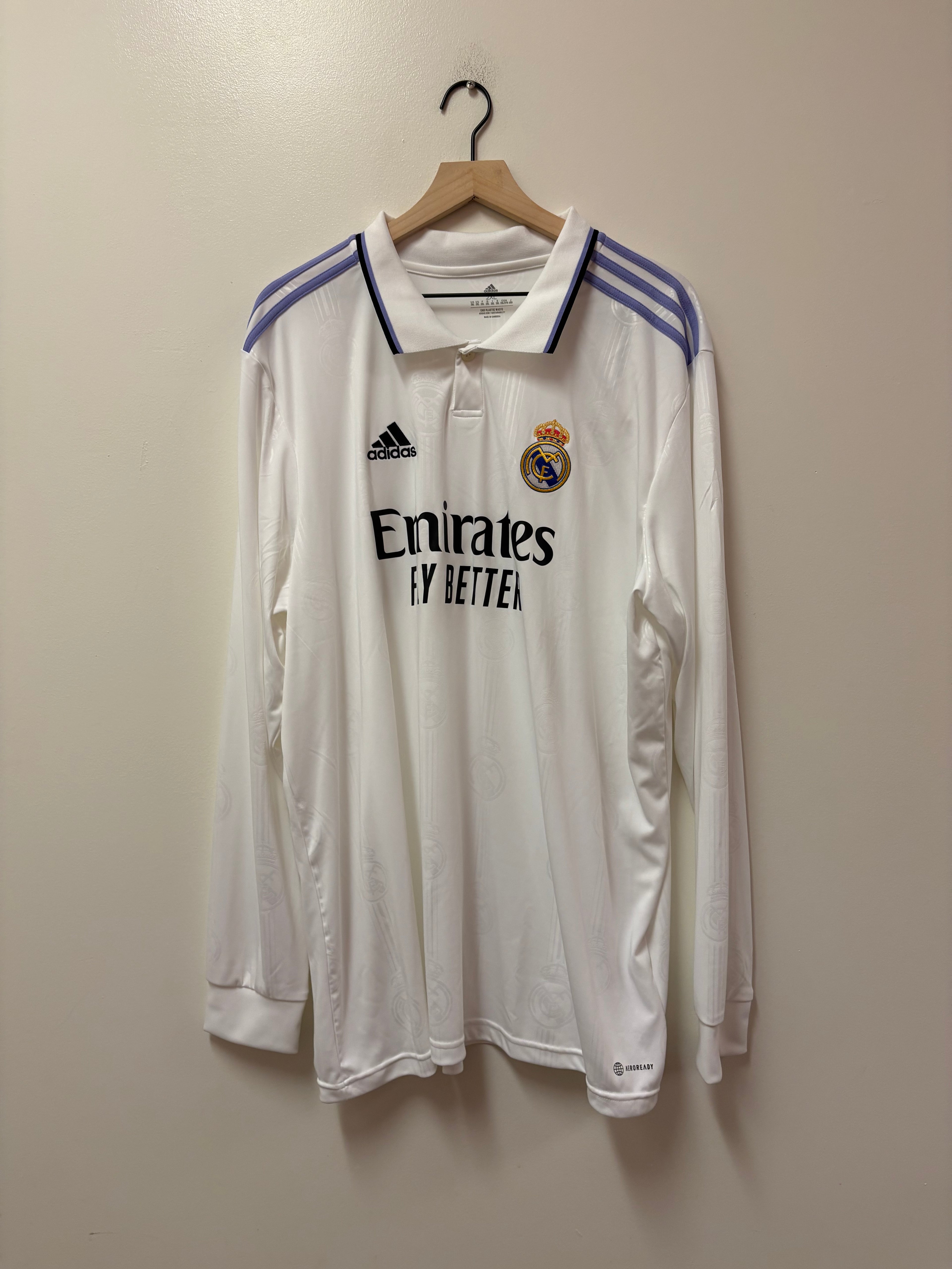 Adidas Real Madrid 2022-23 Home Long Sleeve Jersey
