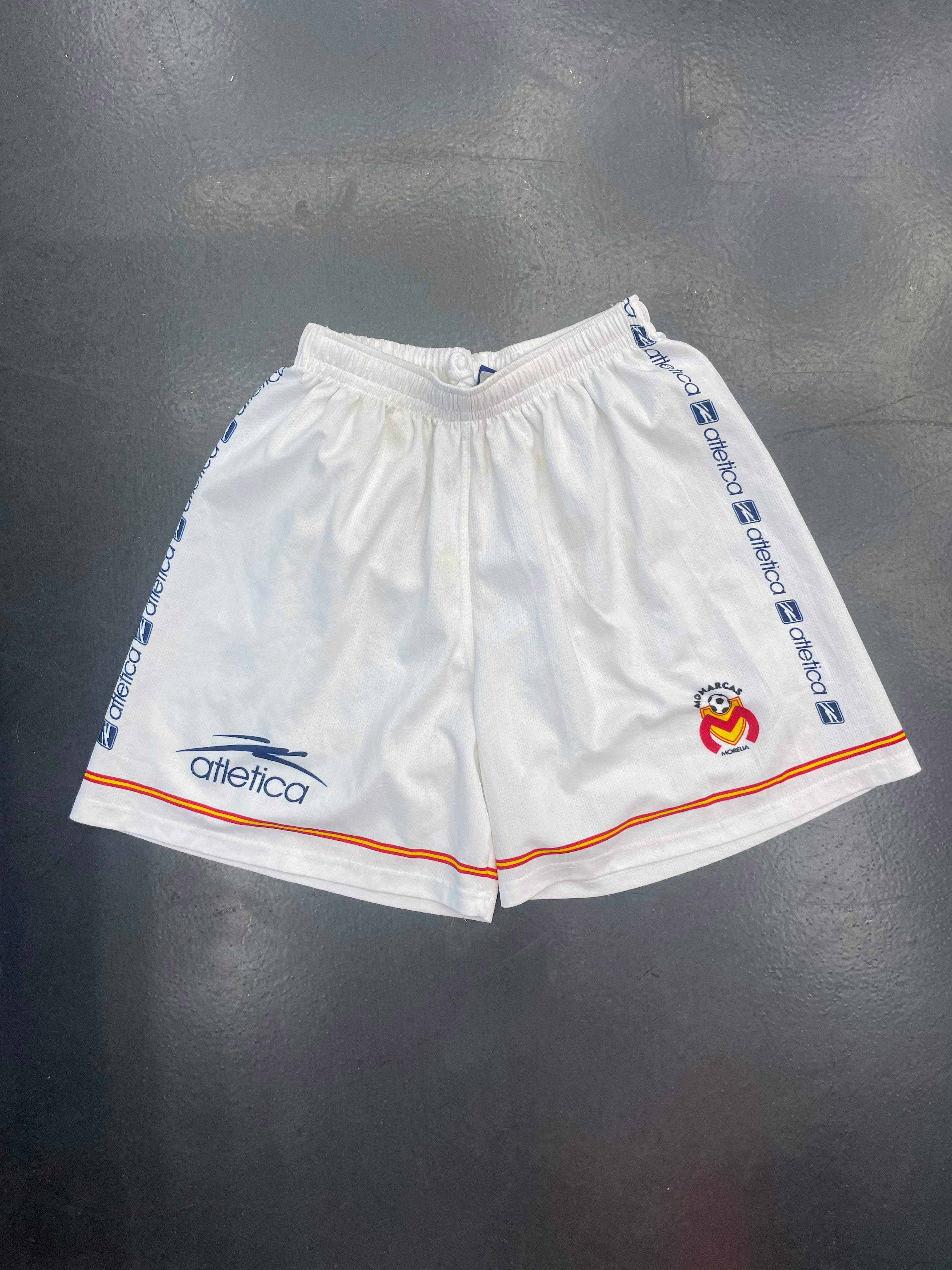 Atletica Monarcas Morelia Shorts (White, Red/Yellow Striping)