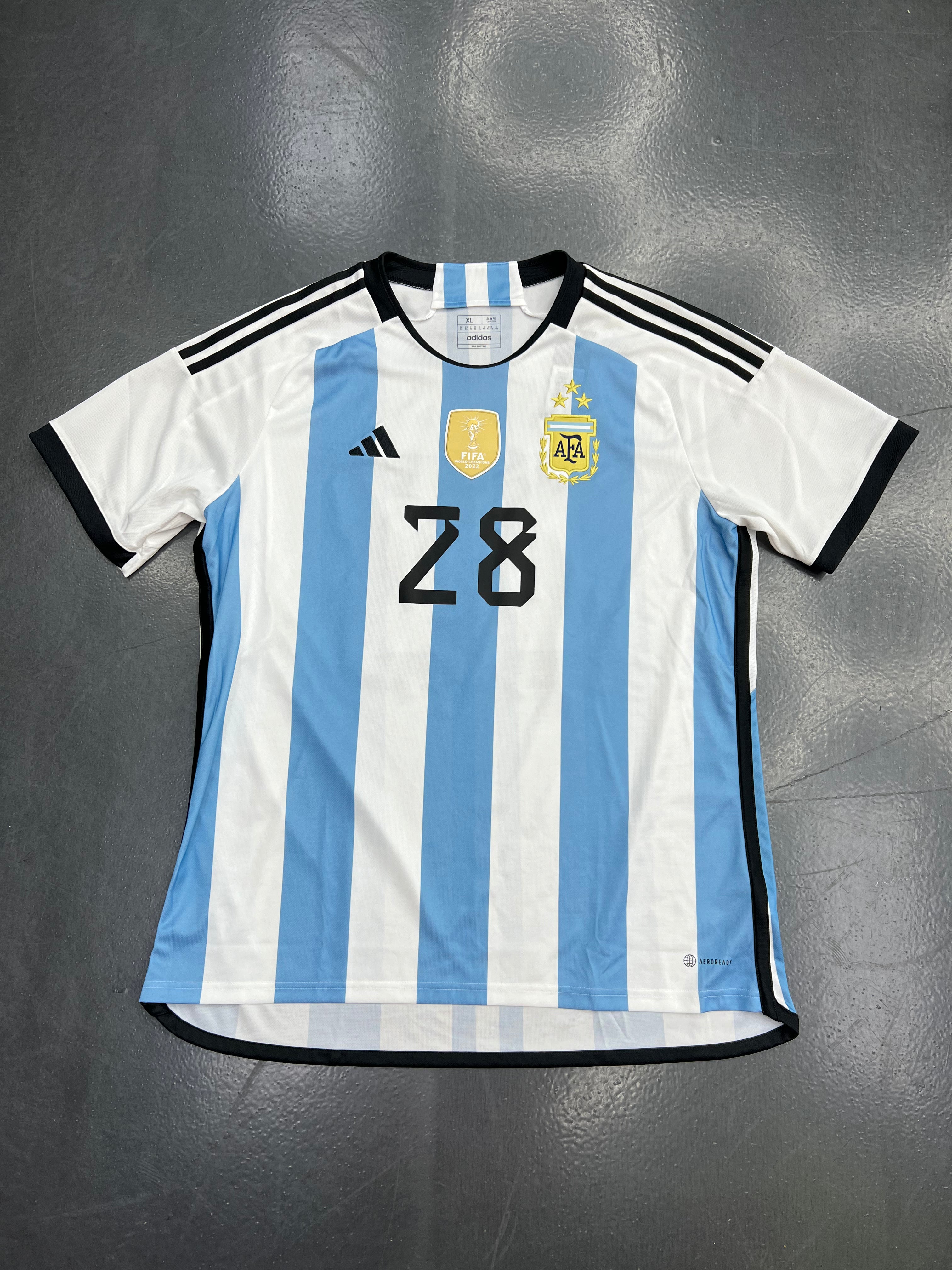 Adidas Argentina 2022 Home Authentic Jersey – Garnacho #28