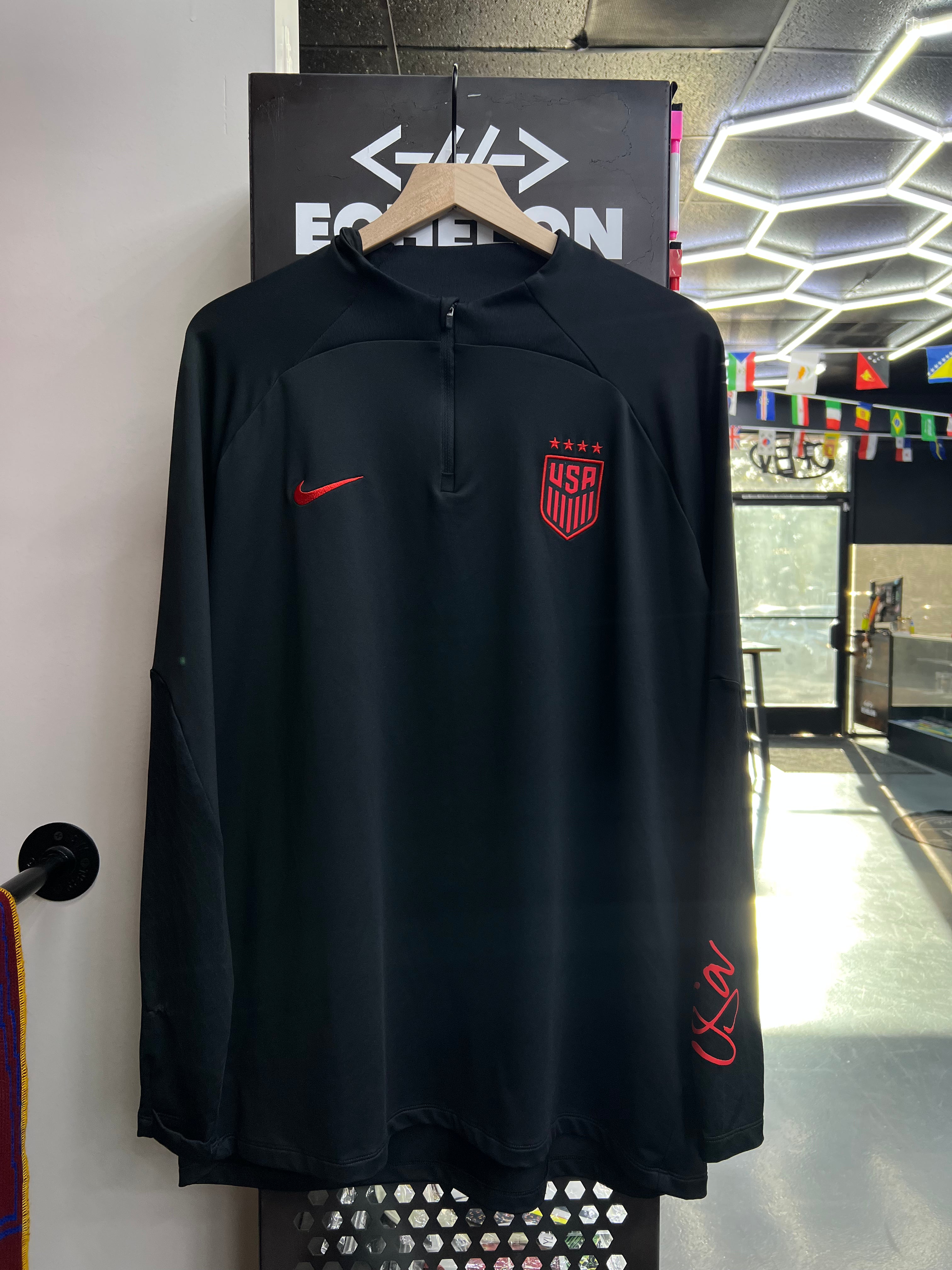 Nike USA Soccer Strike Drill Top – Black/Red Quarter-Zip