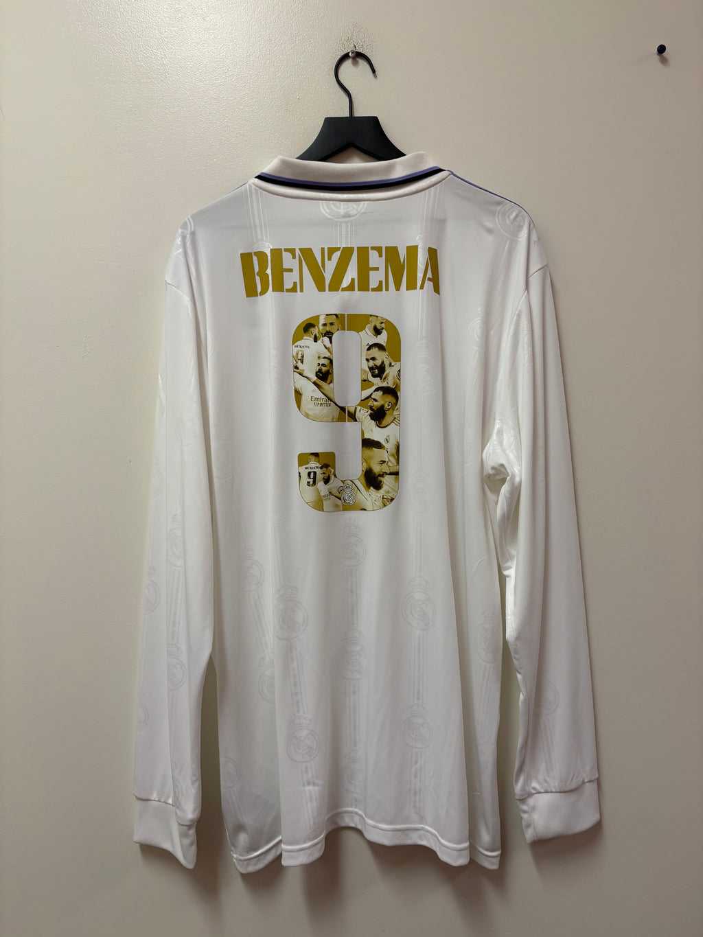 Adidas Real Madrid 2022/23 Long Sleeve Home Jersey: Benzema #9