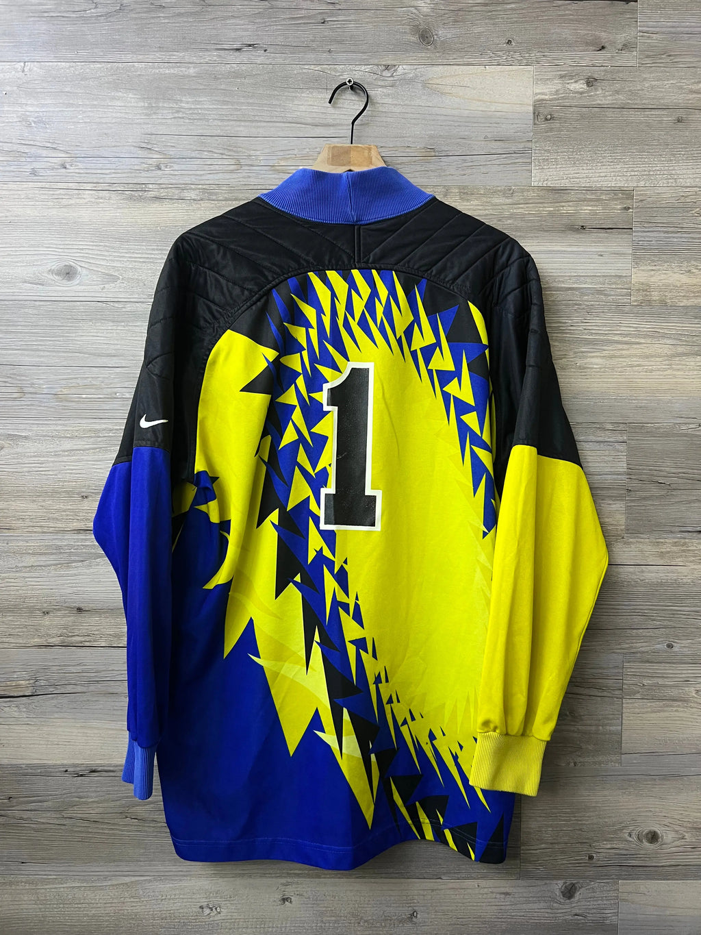 Nike Team Sports 1990s Goalkeeper Jersey – #1 – Yellow / Blue / Black