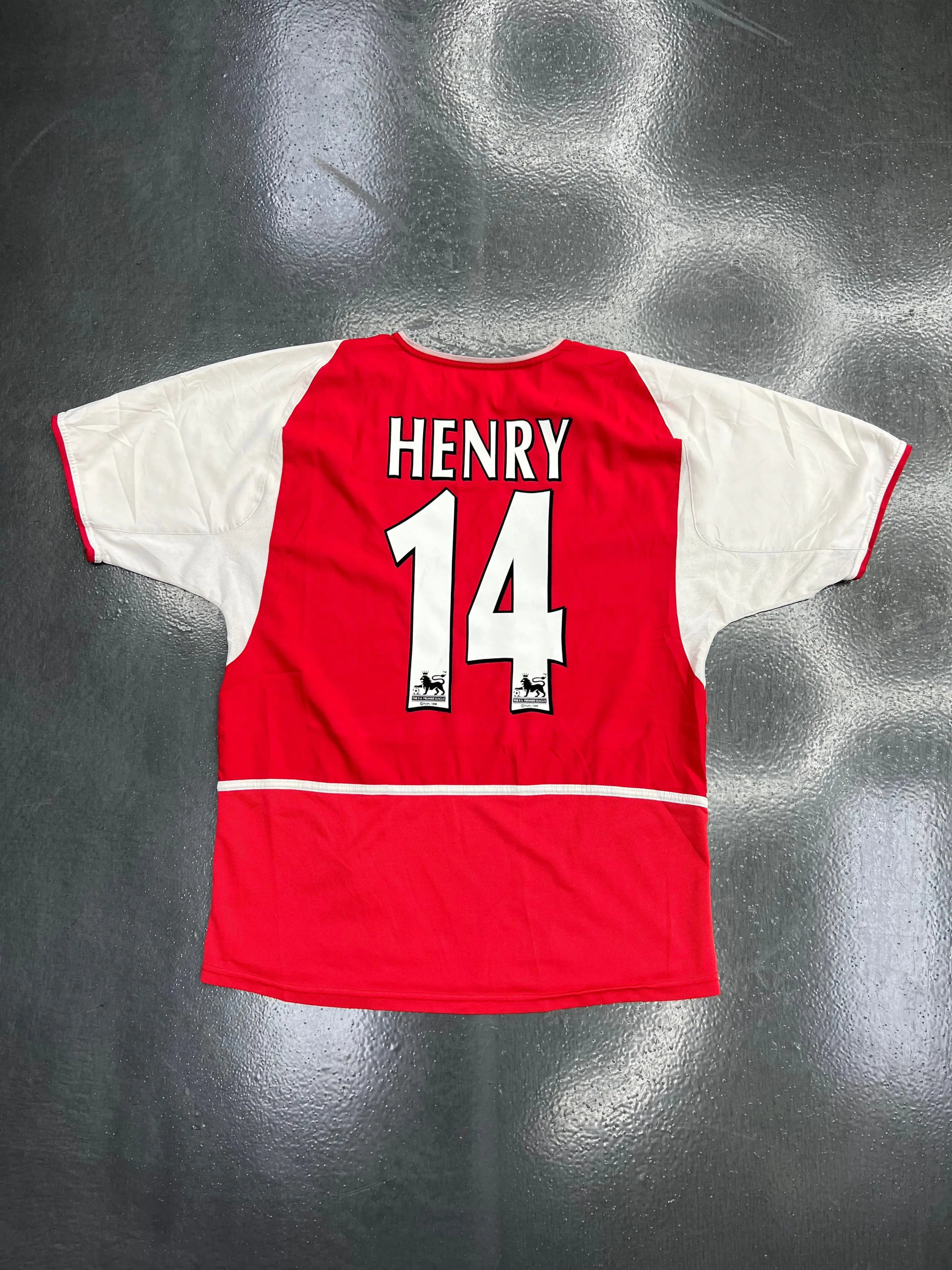 Nike 2002-2004 Arsenal Thierry Henry #14 Home Jersey — O₂ Sponsor (Invincibles Era) STA Apparel