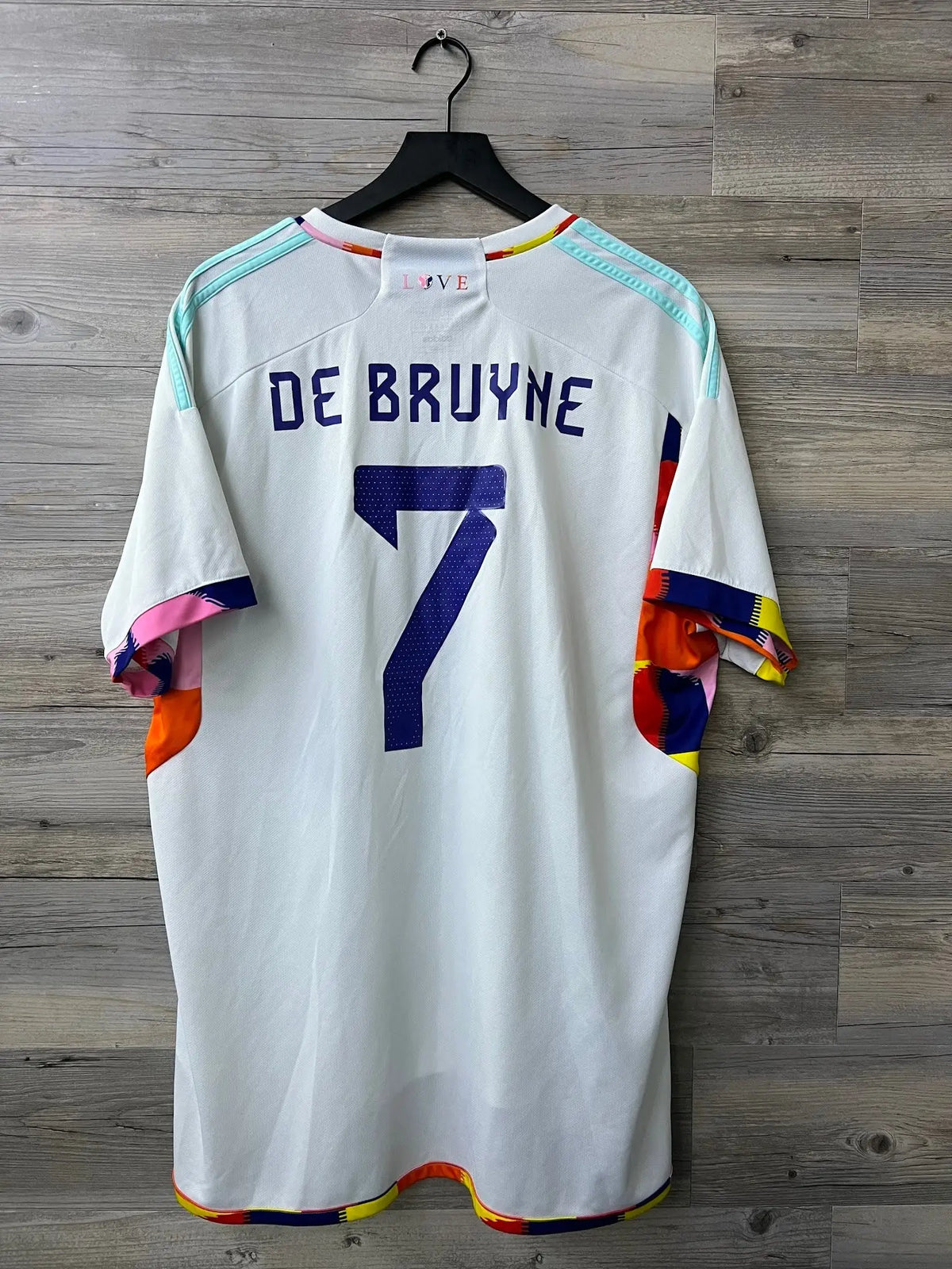 adidas Belgium 2022 Away Jersey – De Bruyne #7 – White/Multicolor — back