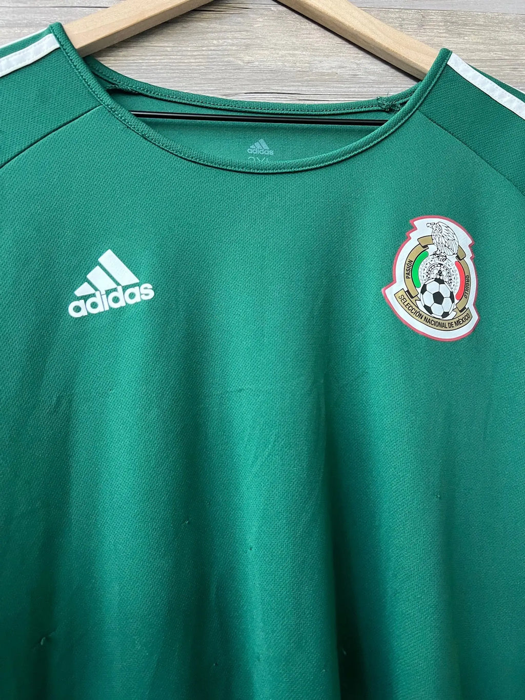 adidas Mexico 2018 Fan Jersey – Green/White — detail