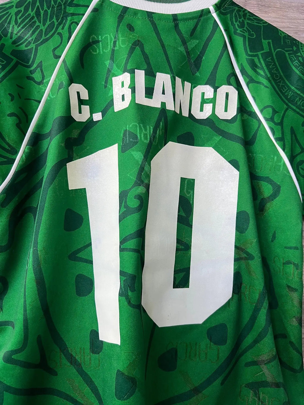 Garcis Mexico 1999 Home Jersey – Cuauhtémoc Blanco #10 – Green – Kids L — back detail