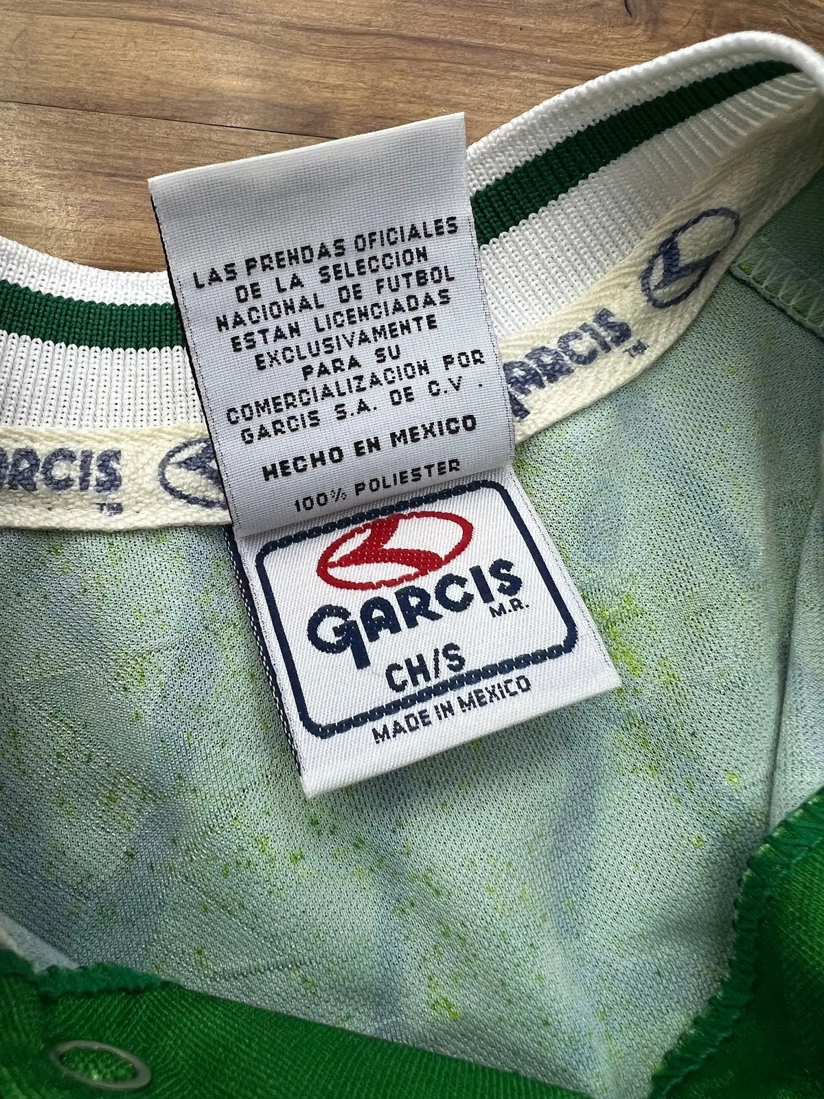 Garcis Mexico 1999 Home Jersey – Cuauhtémoc Blanco #10 – Green – Kids L — size and product label