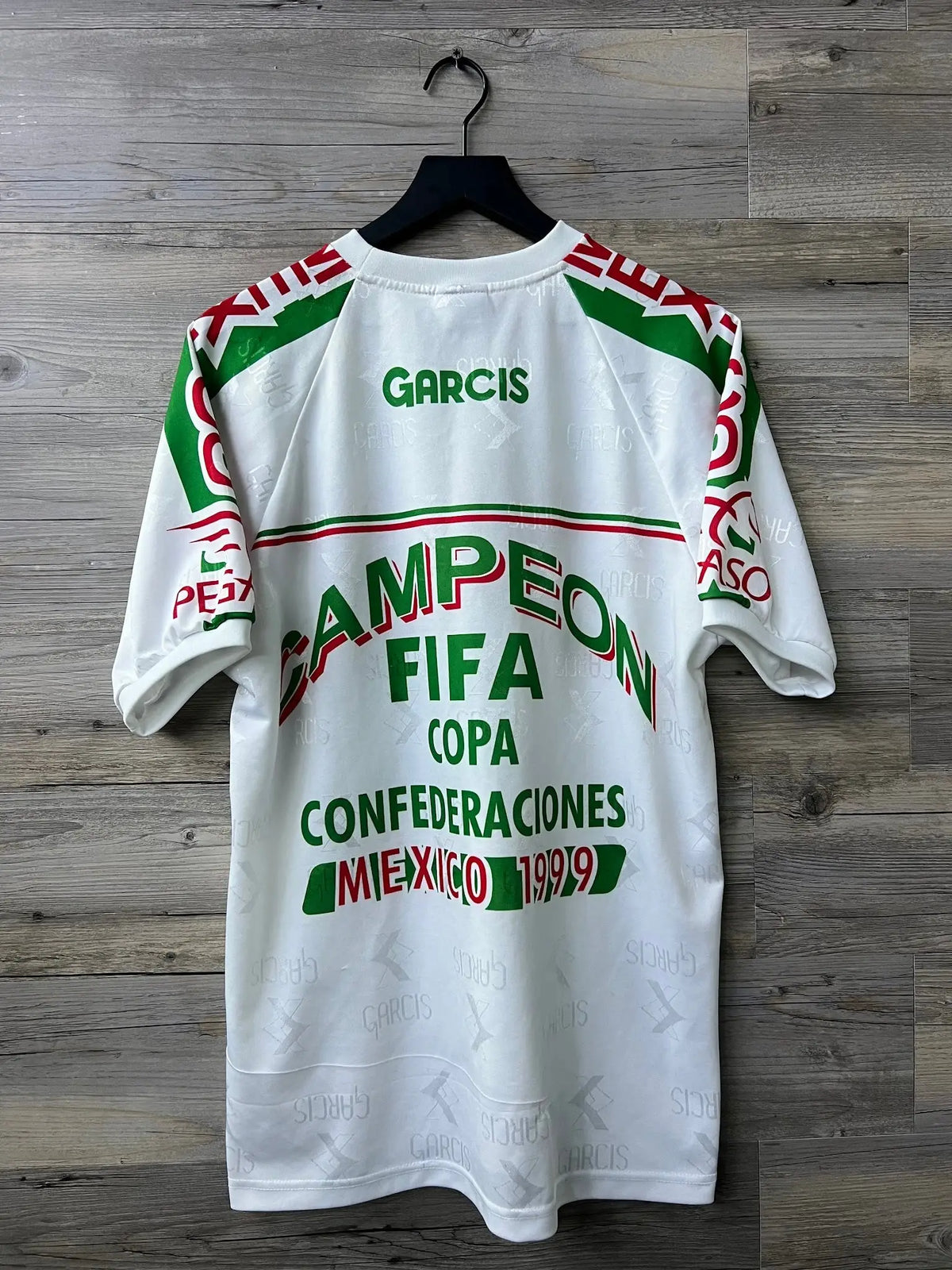 Garcis Mexico 1999 Confederations Cup Champions Jersey – White – M — back