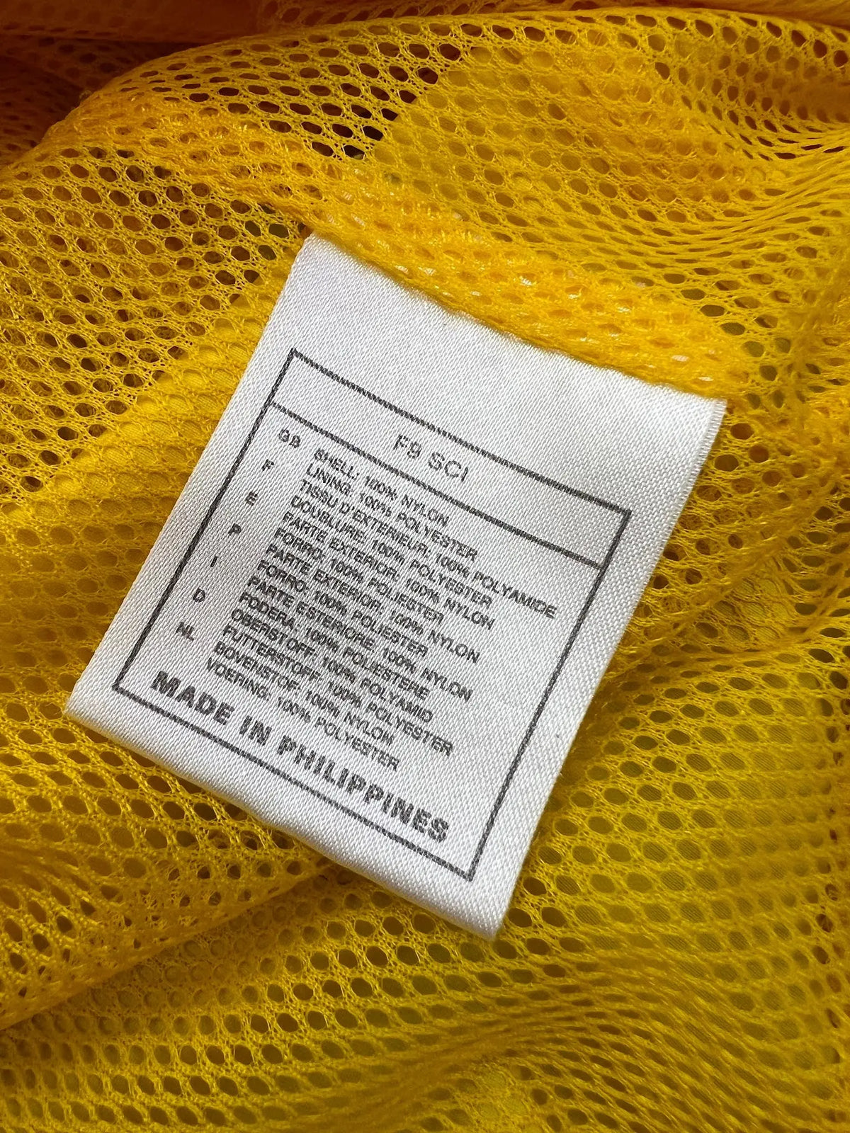 Nike Arsenal 1998/99 Windbreaker – Yellow/Black — product label
