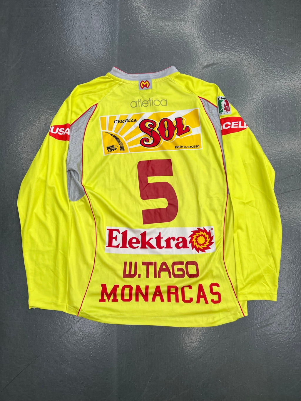 Atletica Monarcas Morelia 2005/06 Long Sleeve Home Jersey – 5 W. Tiago - STA Apparel - Monarcas morella