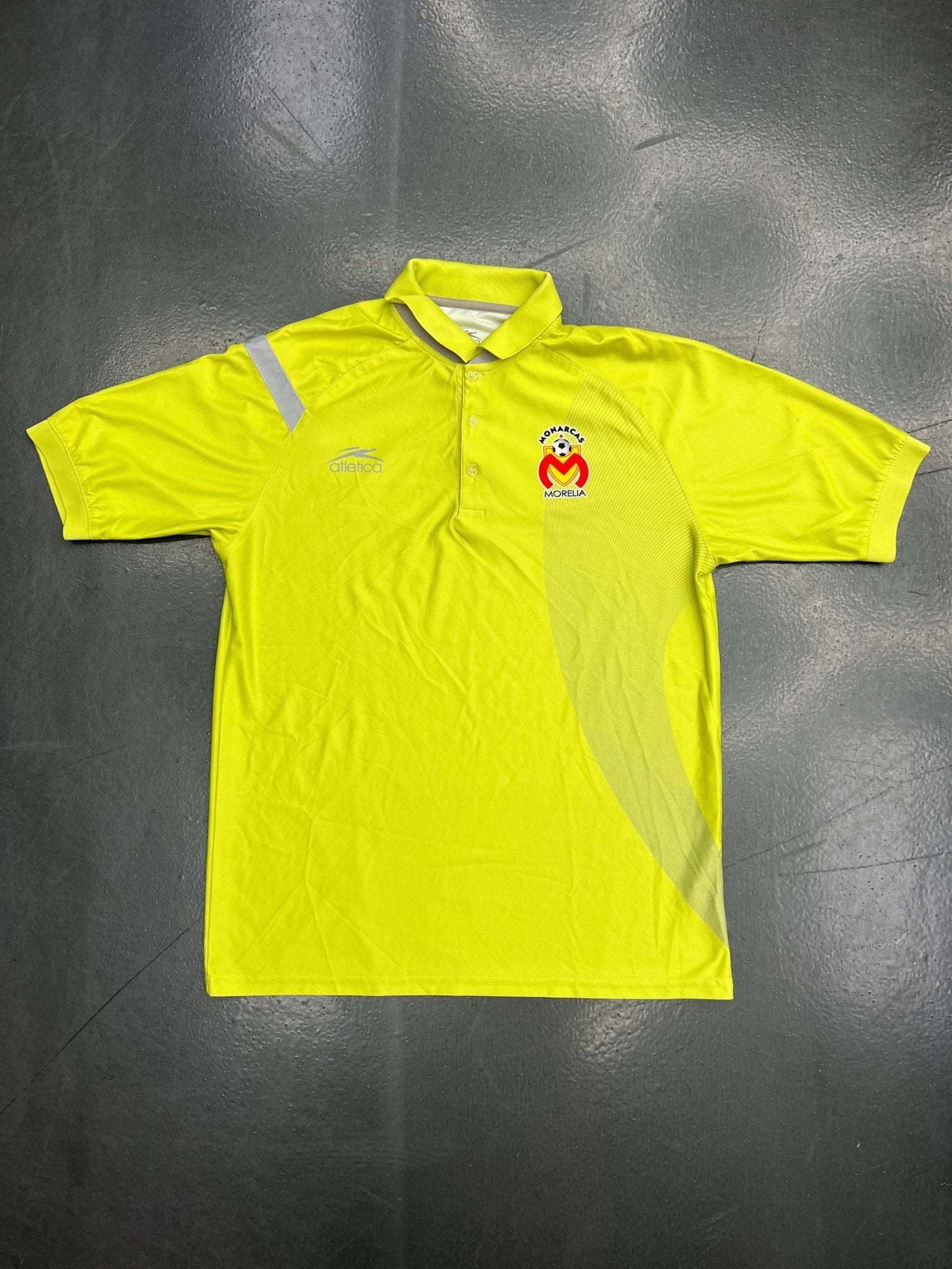 Atlética Monarcas Morelia 2008 Polo Shirt Lime Green/Grey - STA Apparel - Monarcas morella