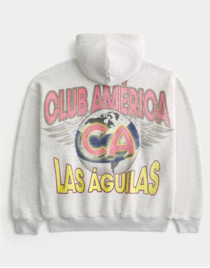Boxy Zip - Up Club América Las Águilas Graphic Hoodie - STA Apparel - America