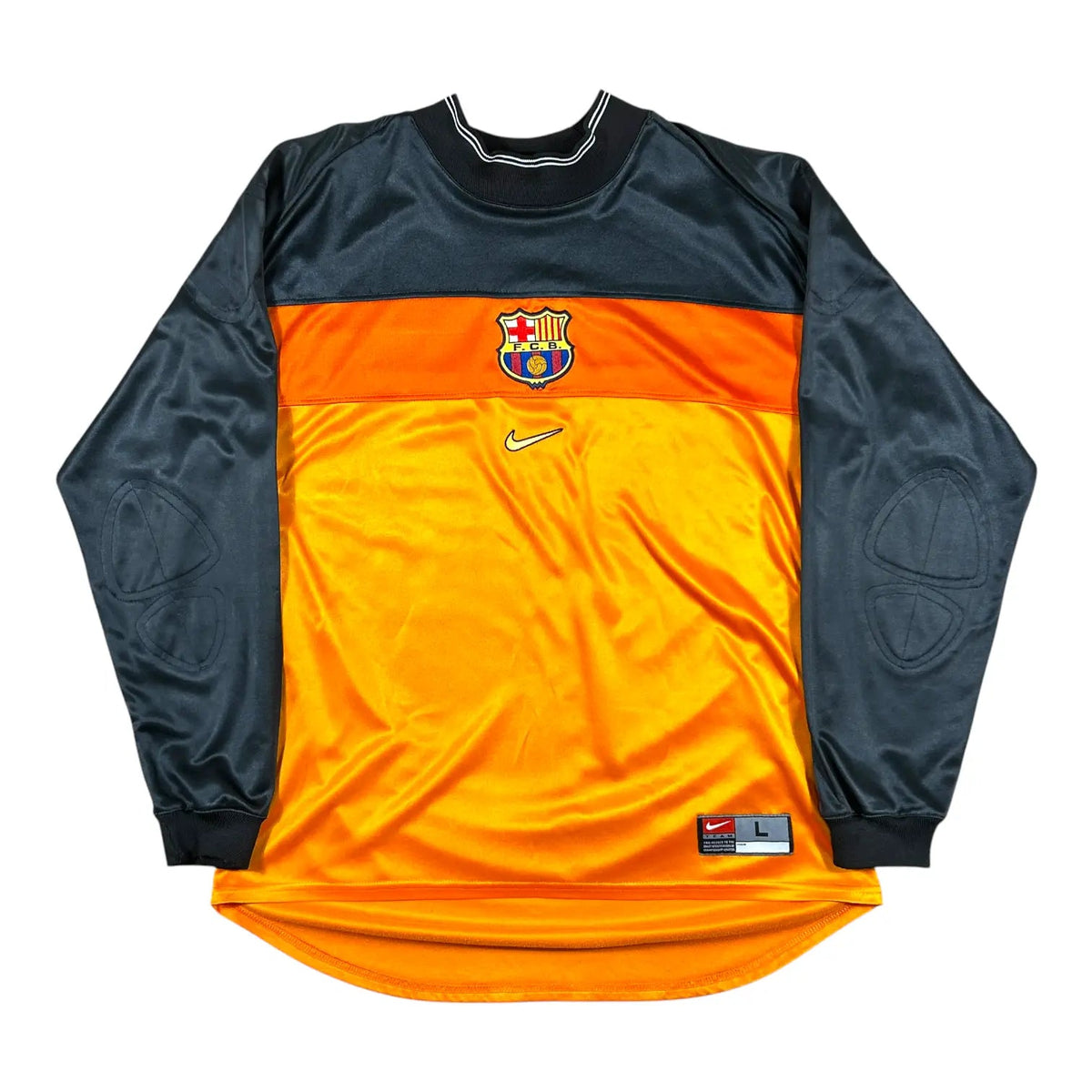 Nike – FC Barcelona – 1999–2000 – Goalkeeper Shirt – Orange/Black - STA Apparel - Barcelona